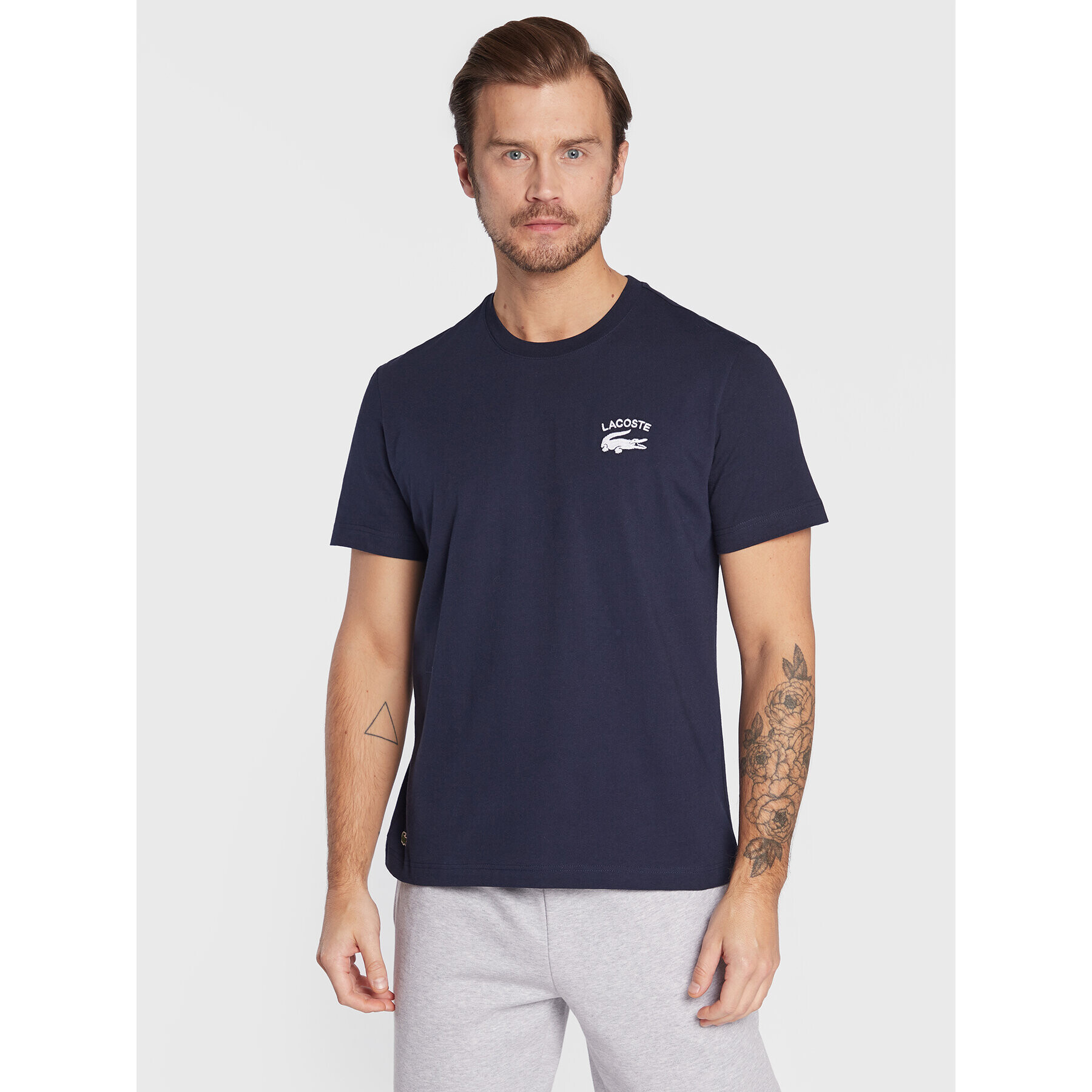 Lacoste T-Shirt TH9665 Tmavomodrá Regular Fit - Pepit.cz