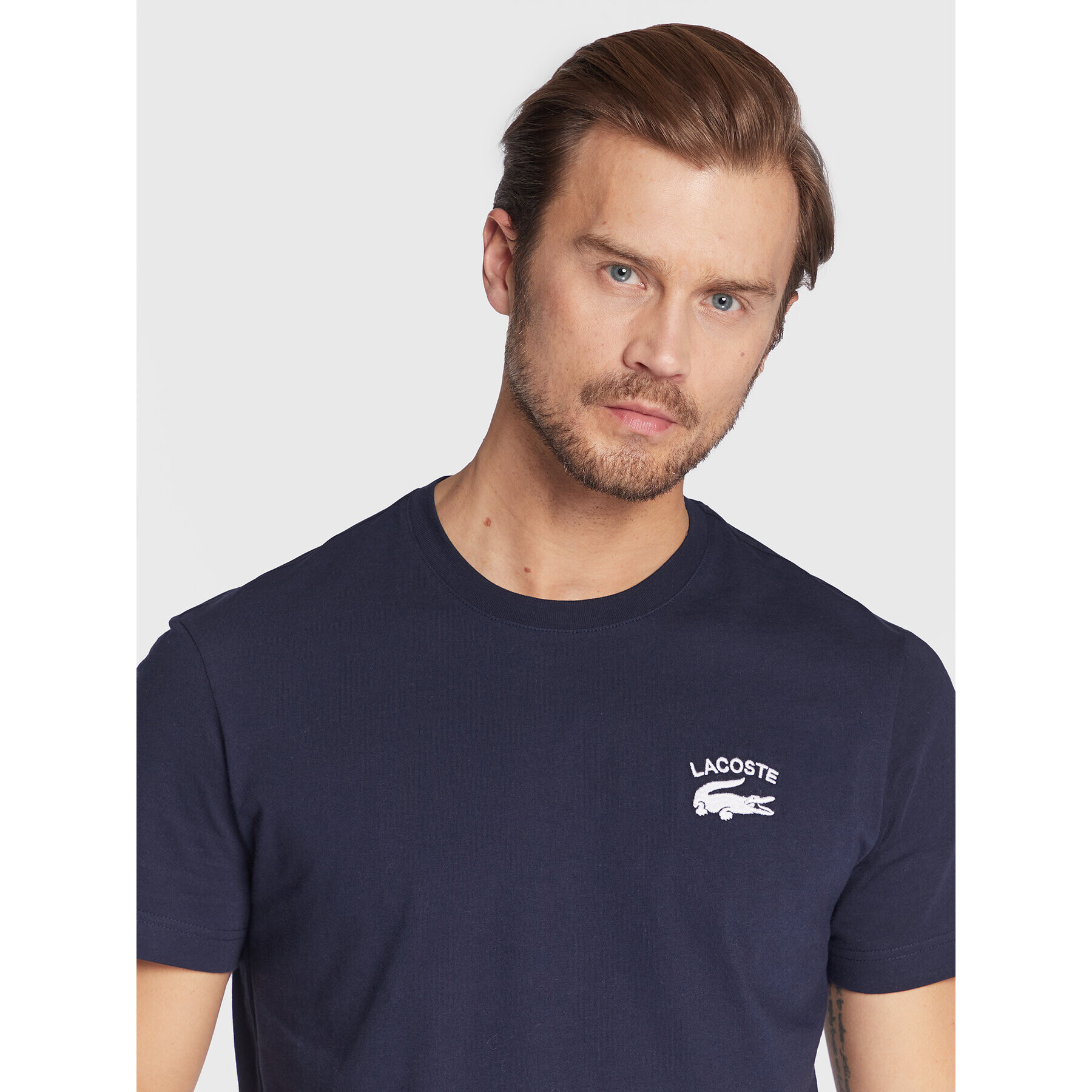 Lacoste T-Shirt TH9665 Tmavomodrá Regular Fit - Pepit.cz