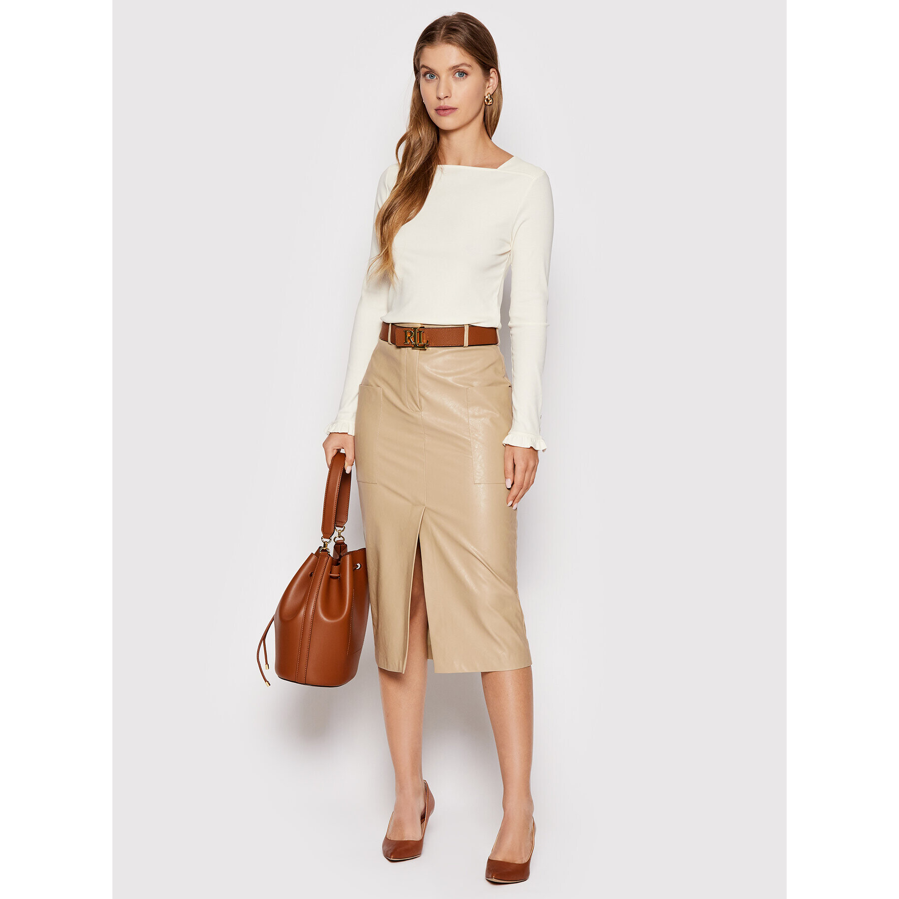 Lauren Ralph Lauren Halenka 200817317003 Bílá Regular Fit - Pepit.cz