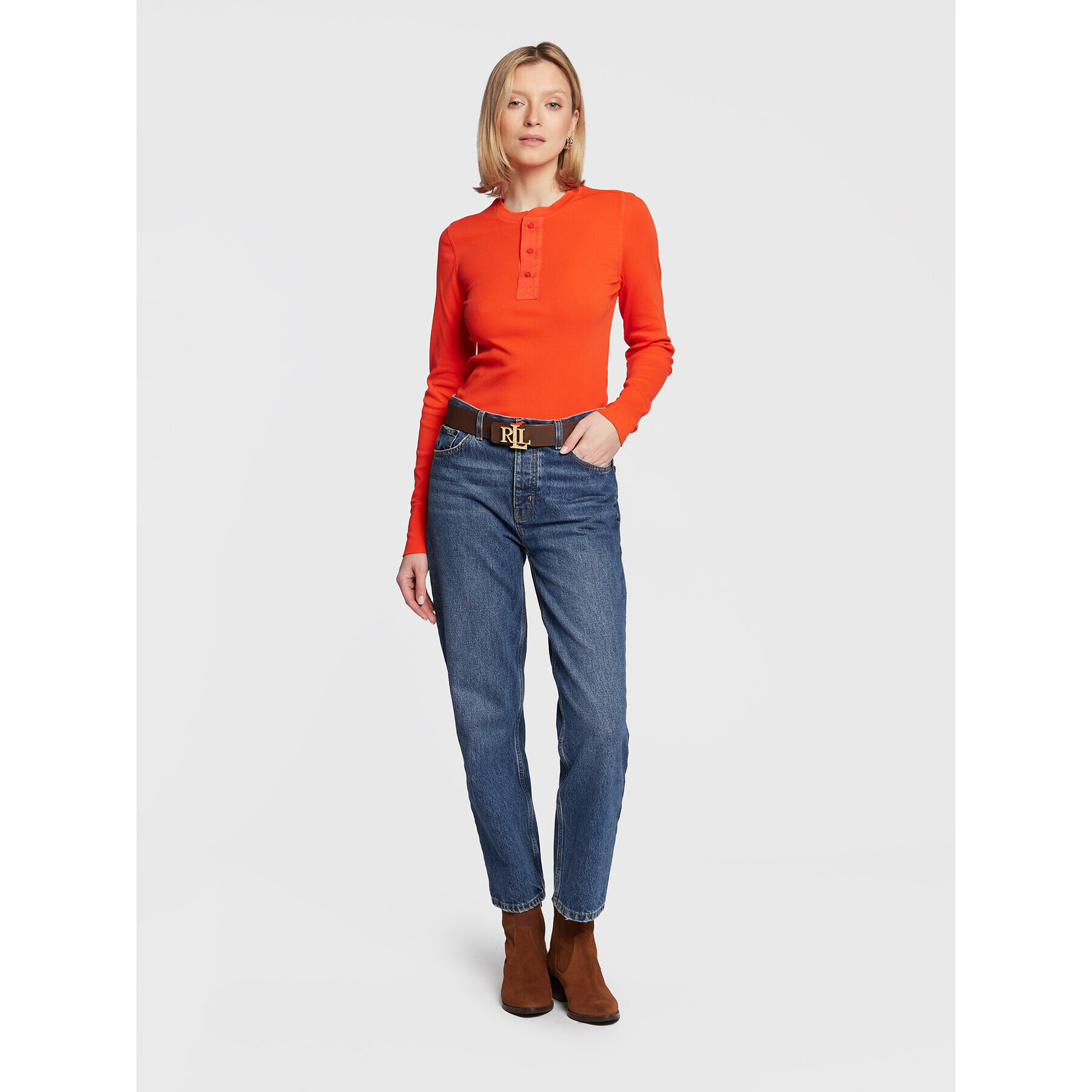 Lauren Ralph Lauren Halenka 200871561006 Oranžová Slim Fit - Pepit.cz