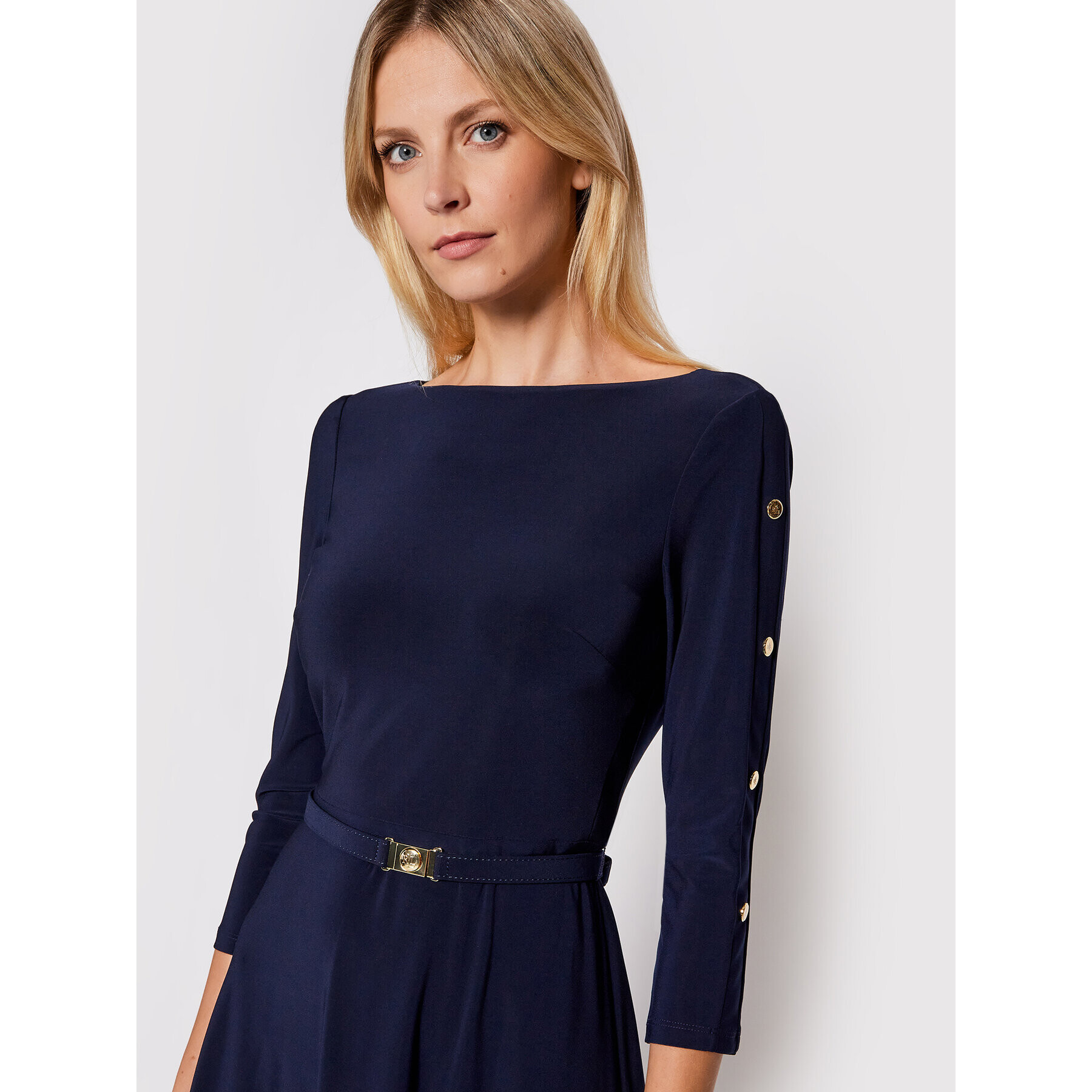 Lauren Ralph Lauren Koktejlové šaty 250827130001 Tmavomodrá Regular Fit - Pepit.cz