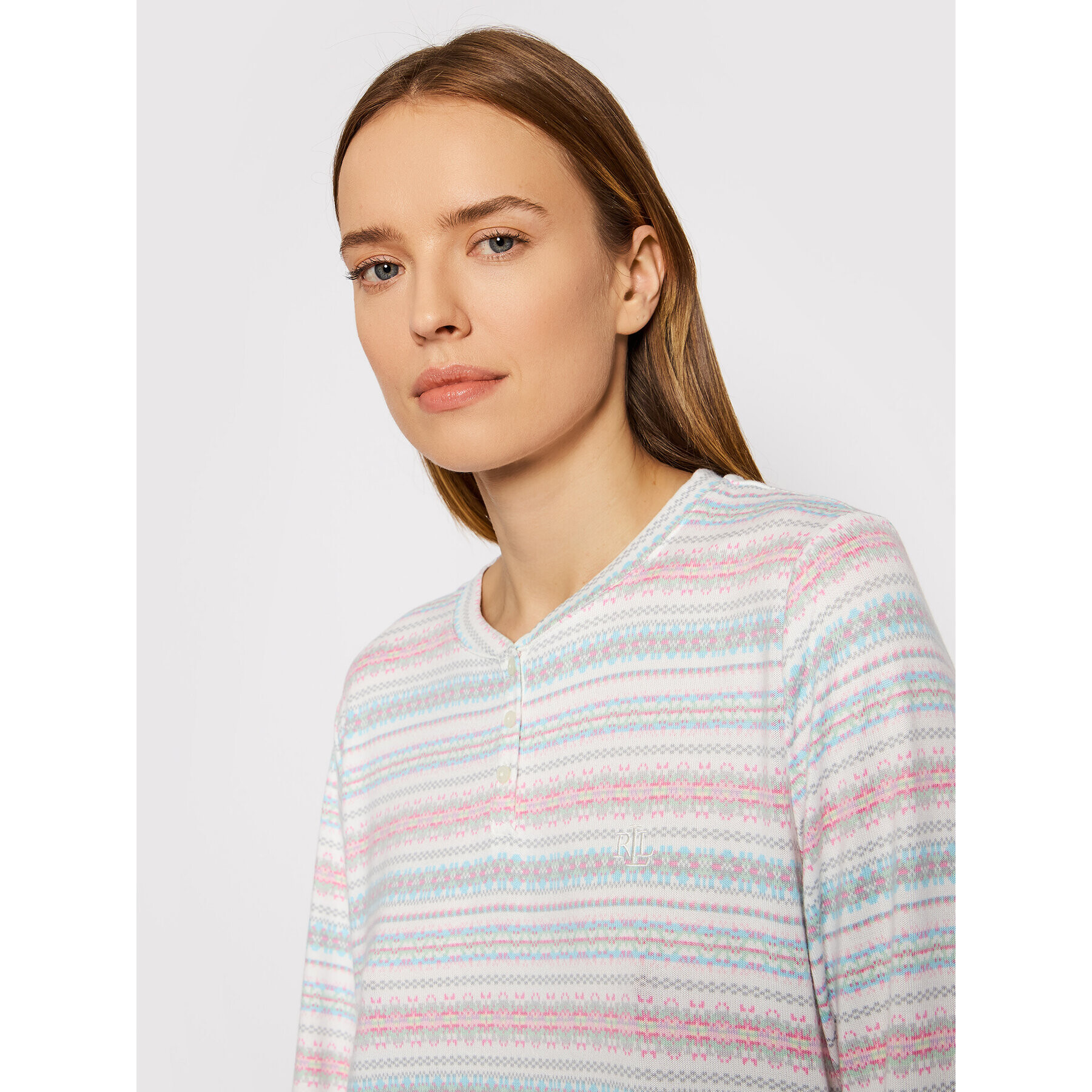 Lauren Ralph Lauren Noční košile ILN32131 Bílá Relaxed Fit - Pepit.cz