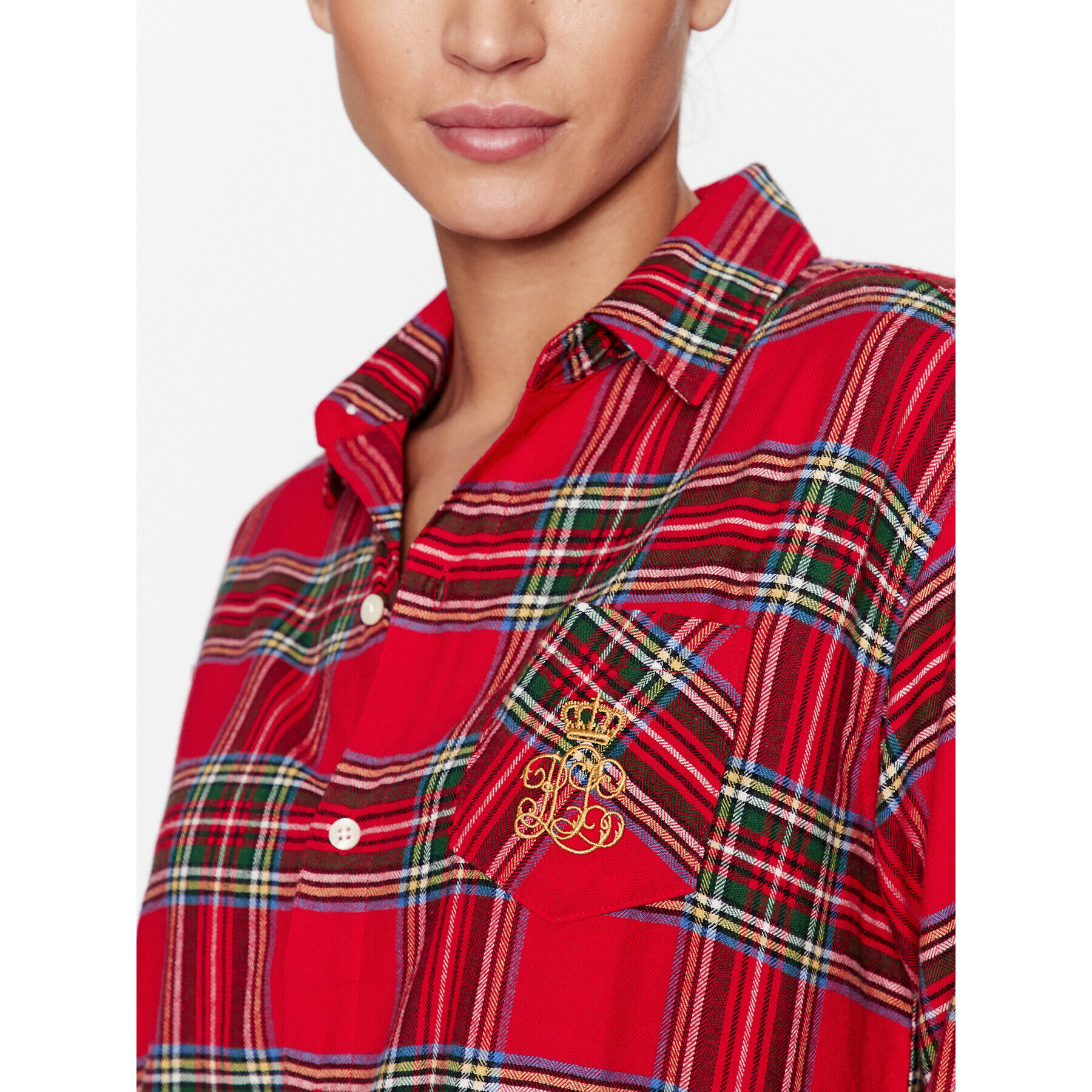 Lauren Ralph Lauren Noční košile ILN32281 Červená Regular Fit - Pepit.cz