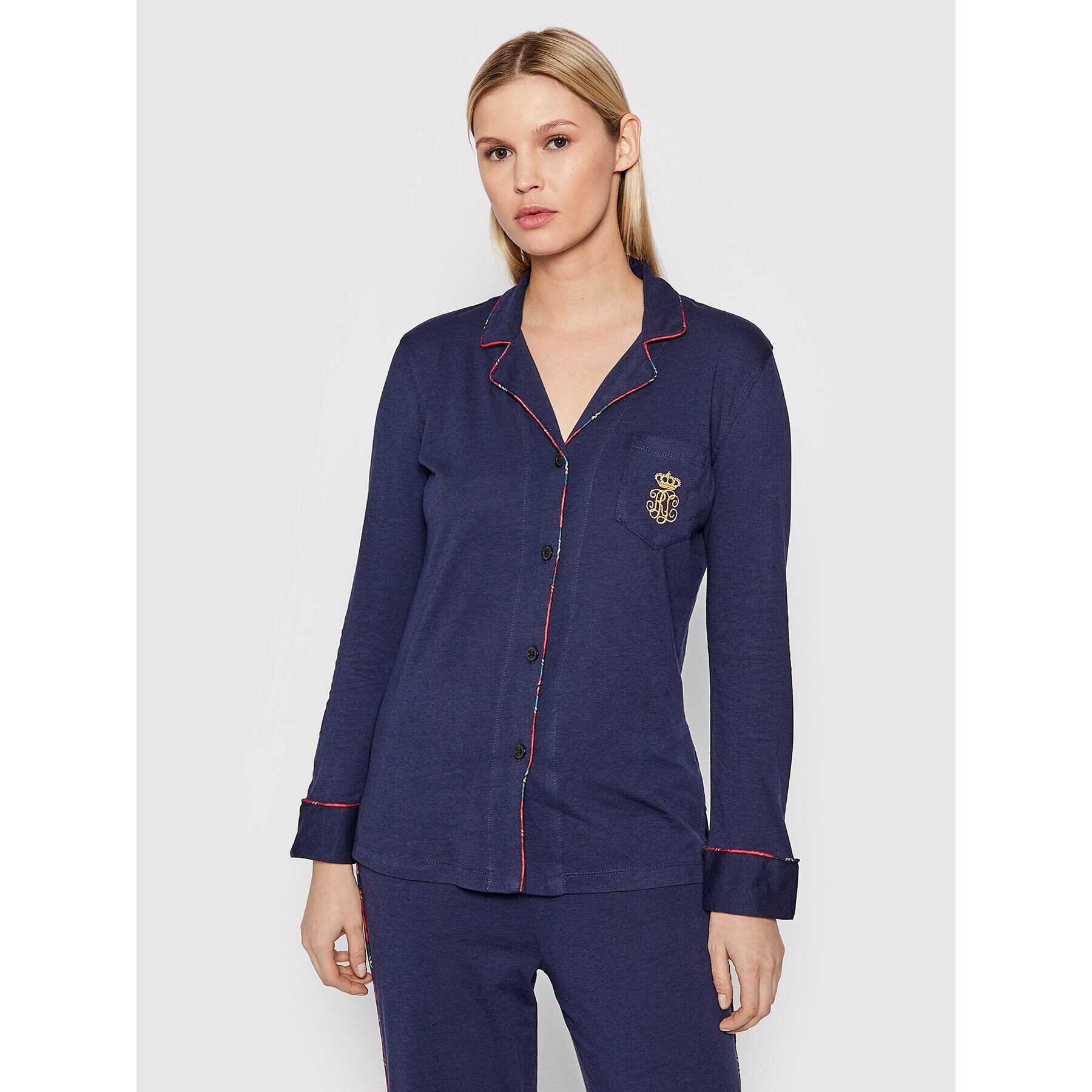 Lauren Ralph Lauren Pyžamo ILN92123F Tmavomodrá Regular Fit - Pepit.cz