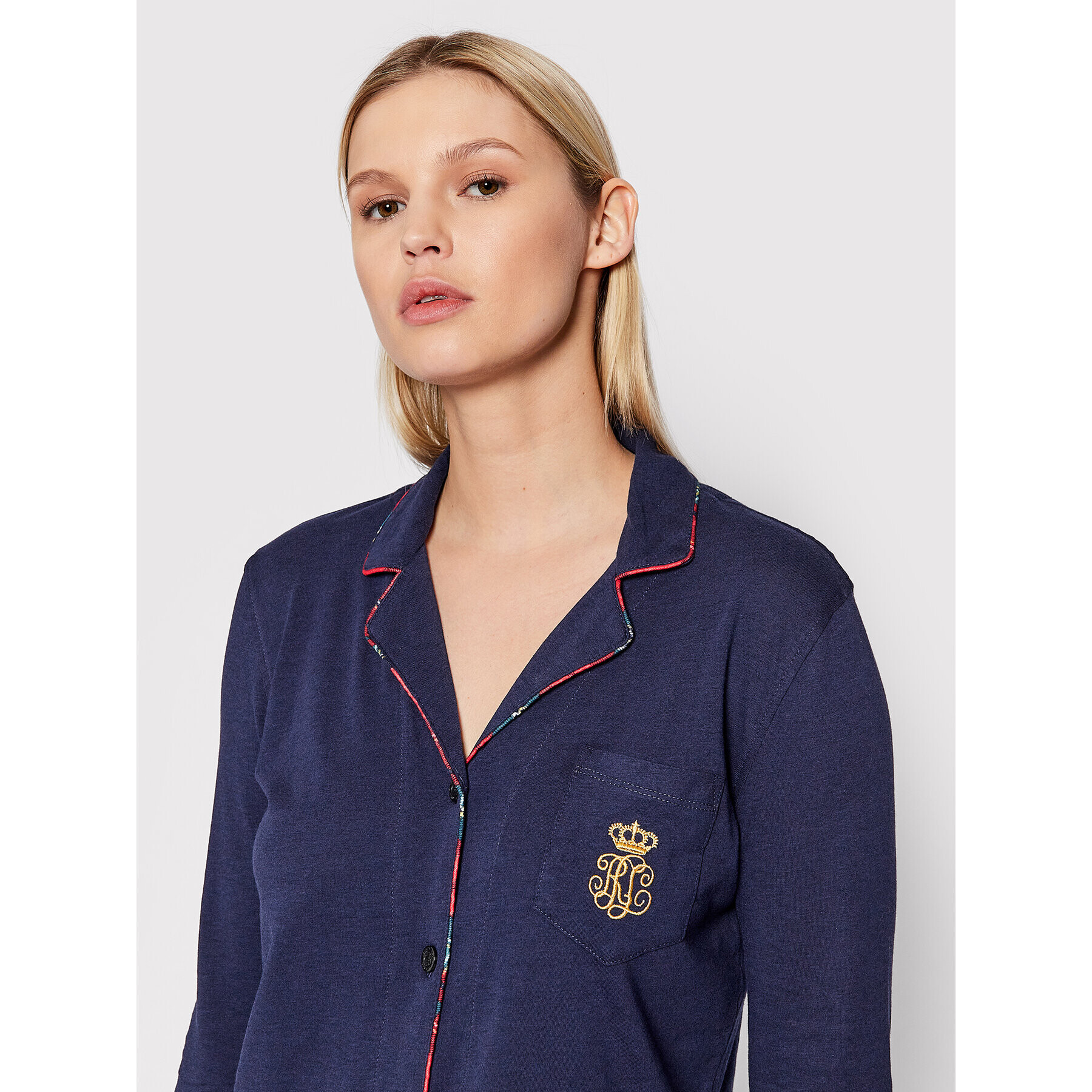 Lauren Ralph Lauren Pyžamo ILN92123F Tmavomodrá Regular Fit - Pepit.cz