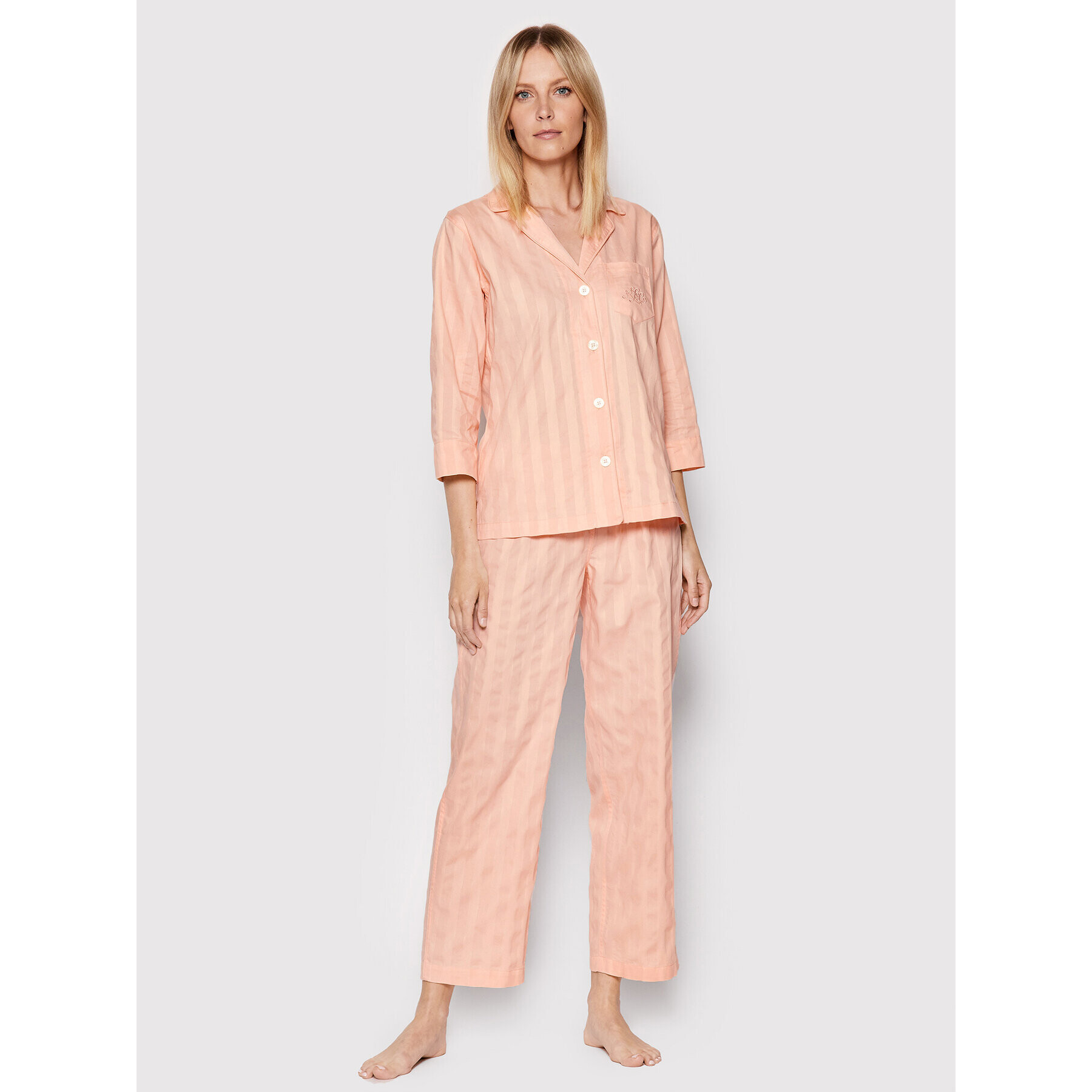 Lauren Ralph Lauren Pyžamo ILN92166 Oranžová Regular Fit - Pepit.cz