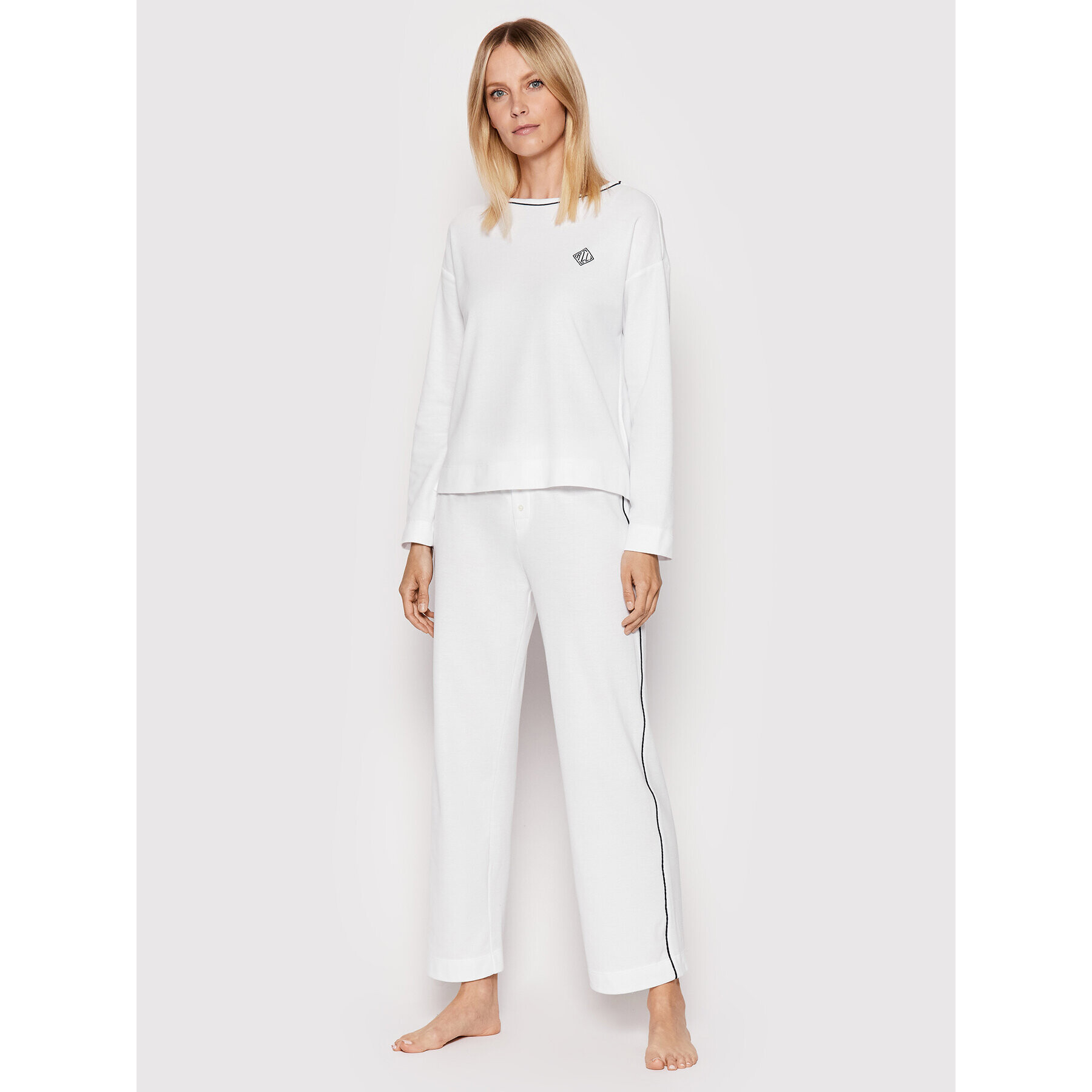 Lauren Ralph Lauren Pyžamo ILN92182 Bílá Regular Fit - Pepit.cz