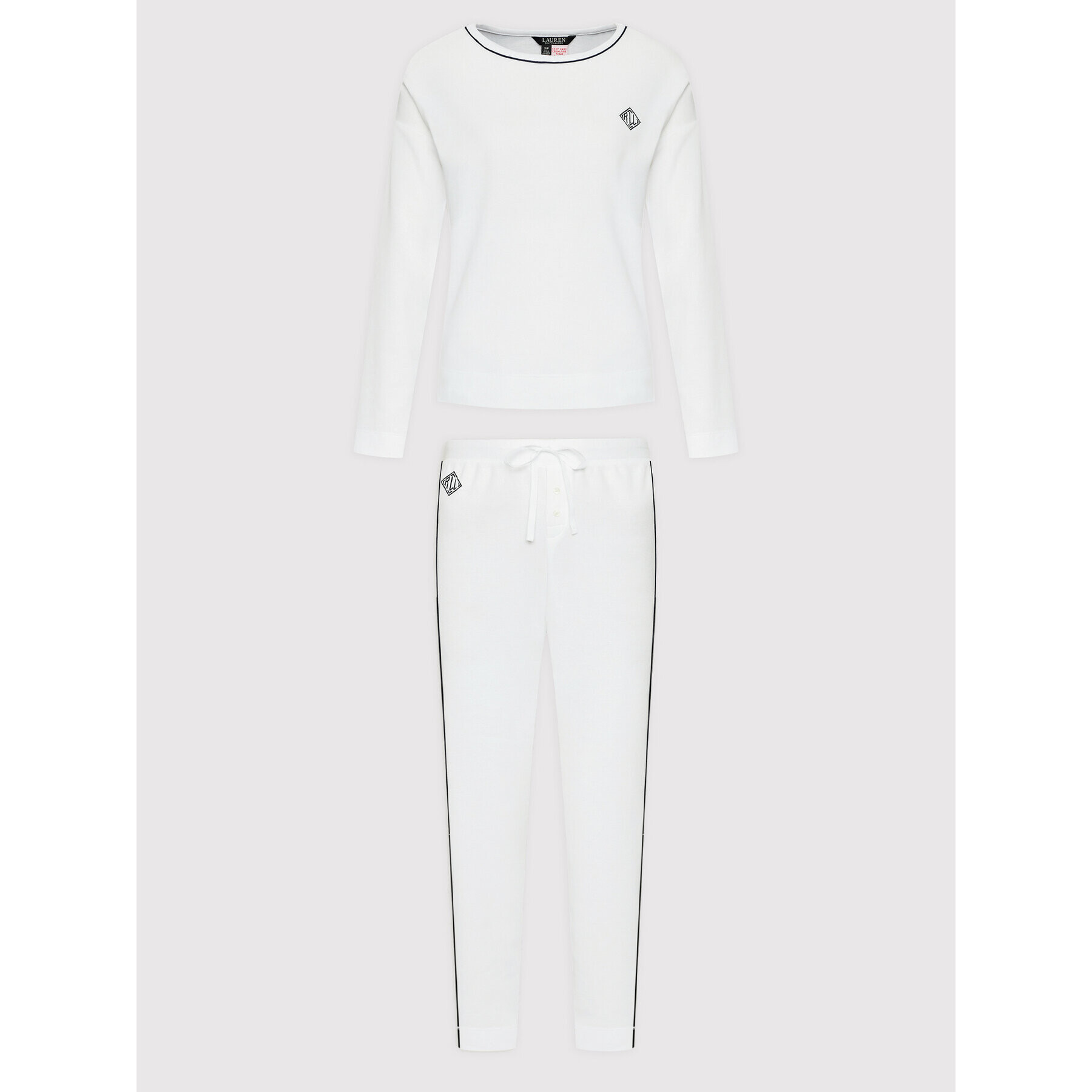 Lauren Ralph Lauren Pyžamo ILN92182 Bílá Regular Fit - Pepit.cz