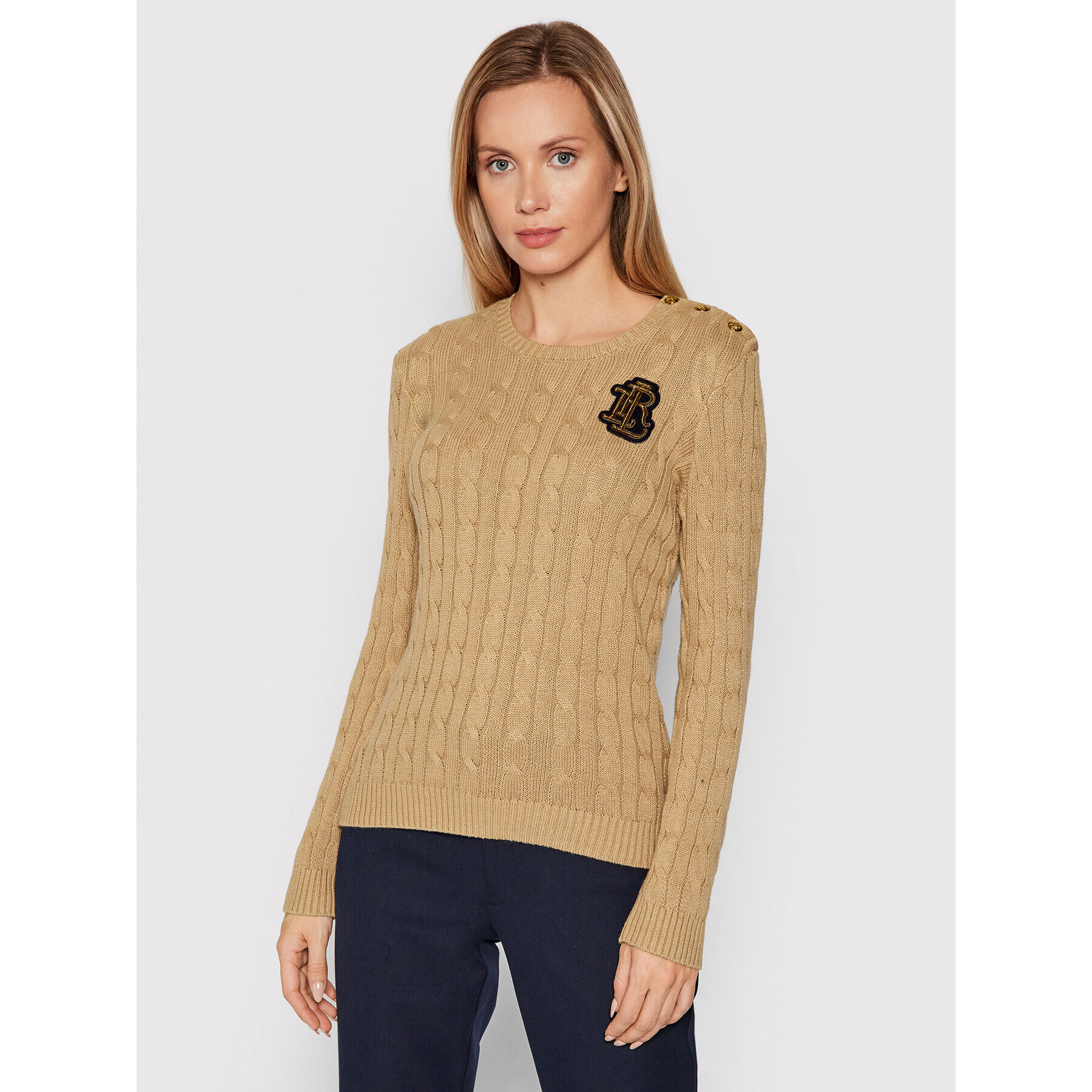 Lauren Ralph Lauren Svetr 200841661002 Béžová Slim Fit - Pepit.cz