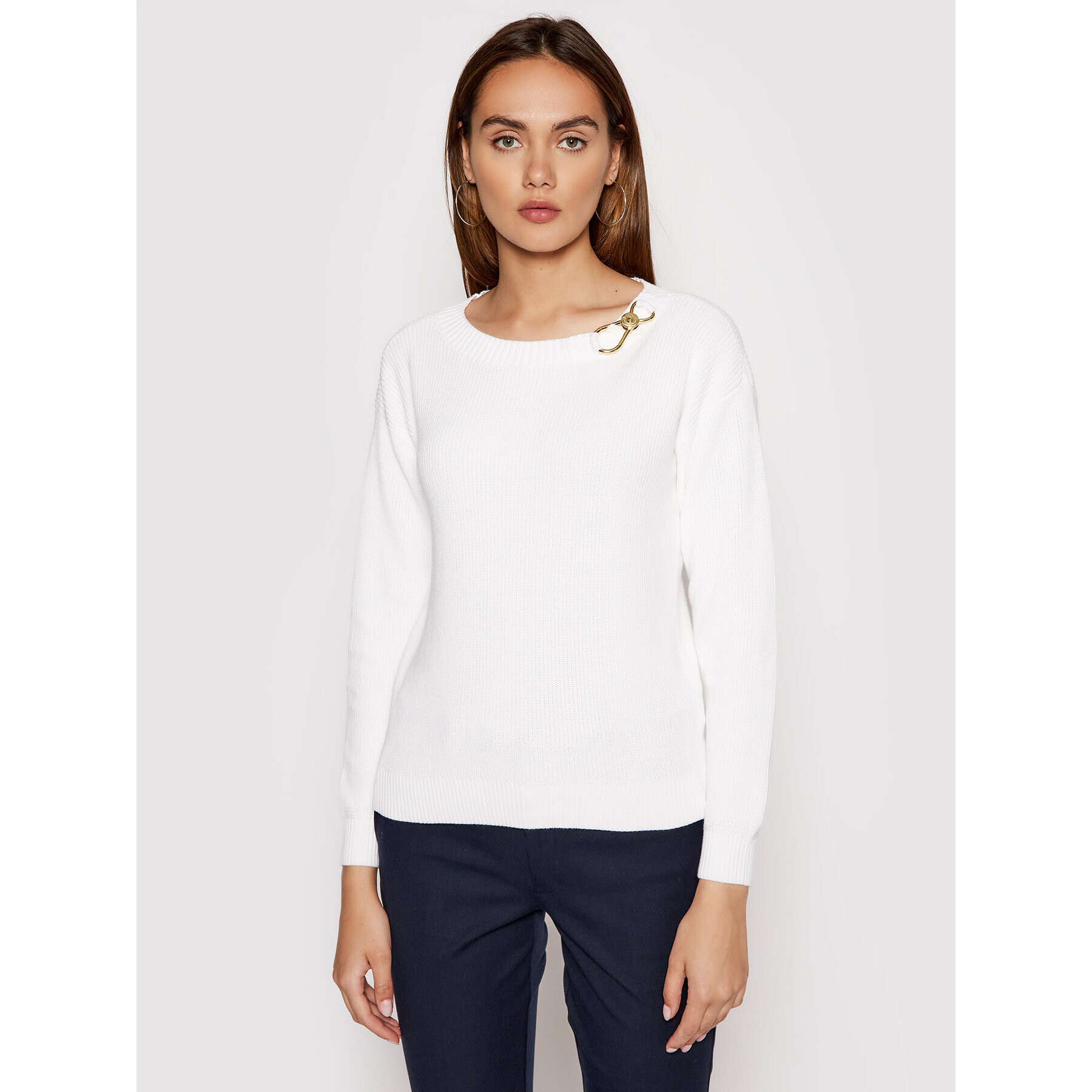 Lauren Ralph Lauren Svetr Combed 200837499002 Bílá Relaxed Fit - Pepit.cz