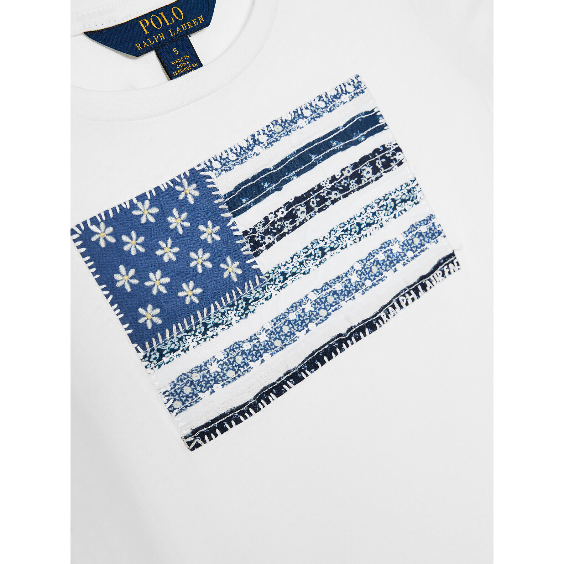 Lauren Ralph Lauren T-Shirt Ss Flag Tee 312785446001 Bílá Regular Fit - Pepit.cz