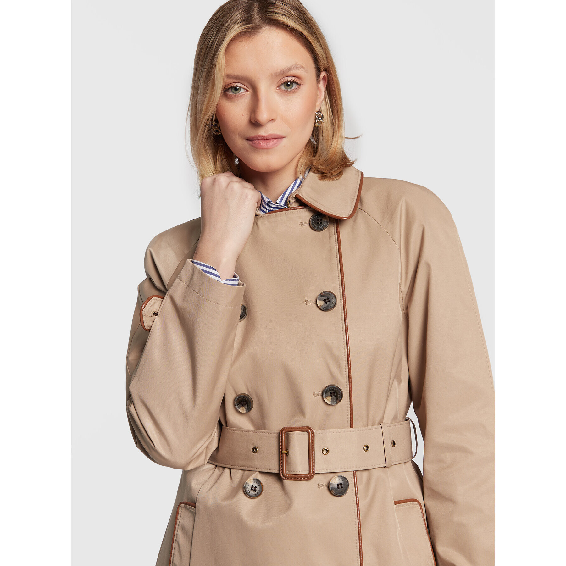 Lauren Ralph Lauren Trenčkot 297876541002 Béžová Regular Fit - Pepit.cz