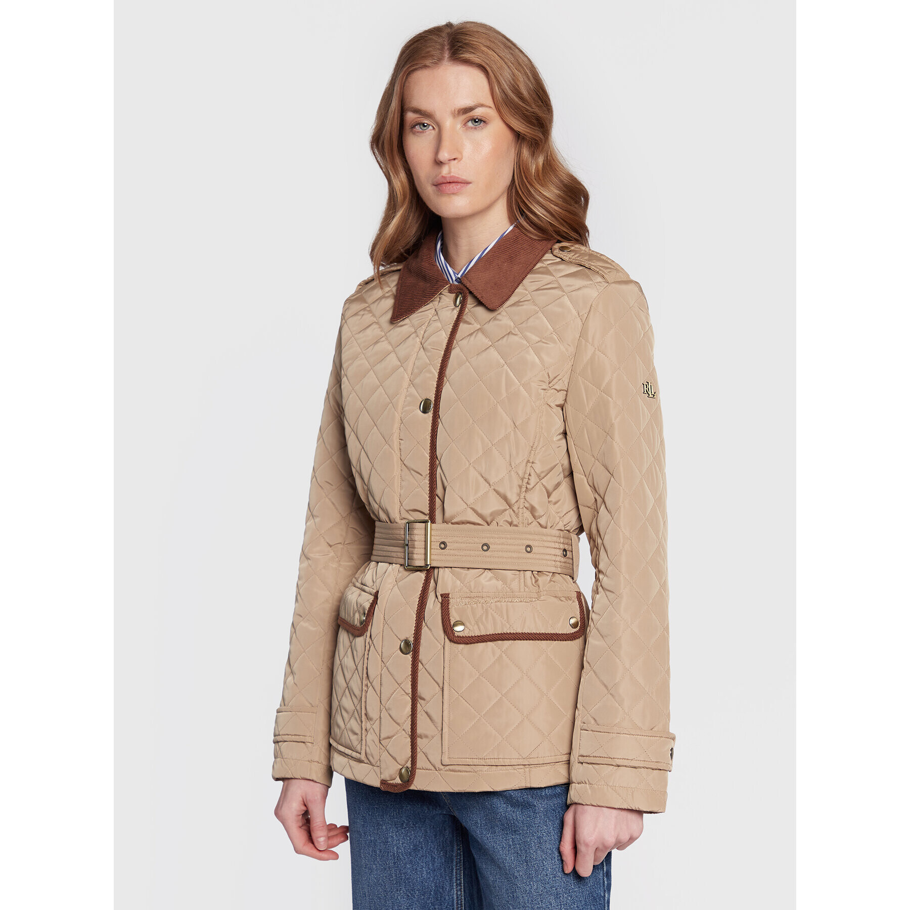 Lauren Ralph Lauren Vatovaná bunda 297876477004 Béžová Regular Fit - Pepit.cz