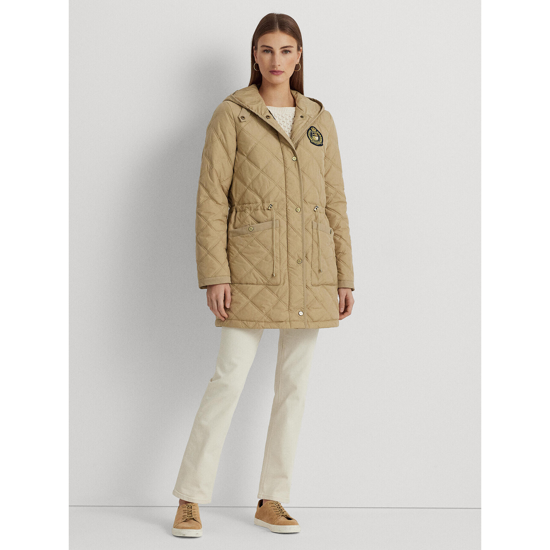 Lauren Ralph Lauren Vatovaná bunda 297918587001 Béžová Regular Fit - Pepit.cz