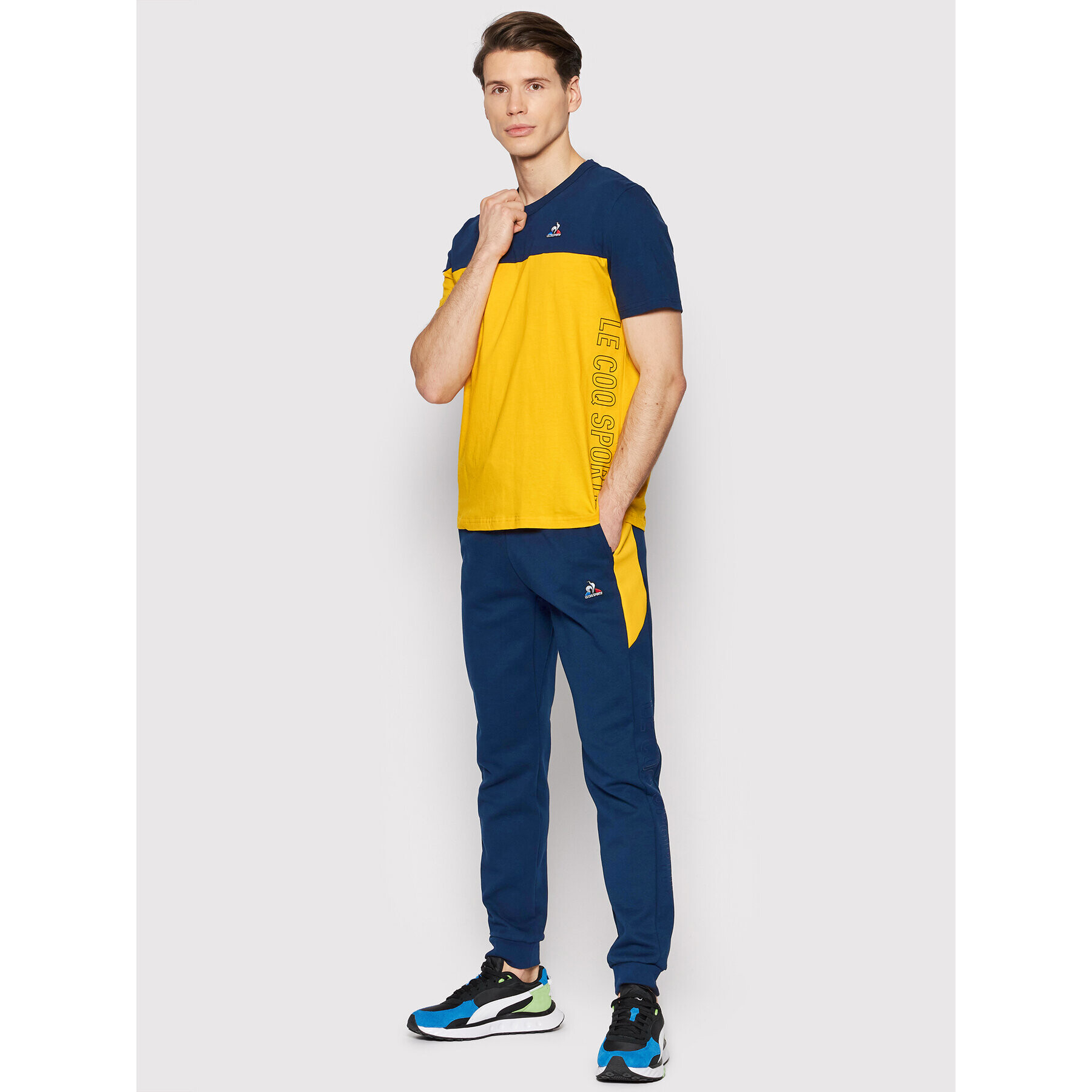 Le Coq Sportif Teplákové kalhoty 2210377 Tmavomodrá Regular Fit - Pepit.cz