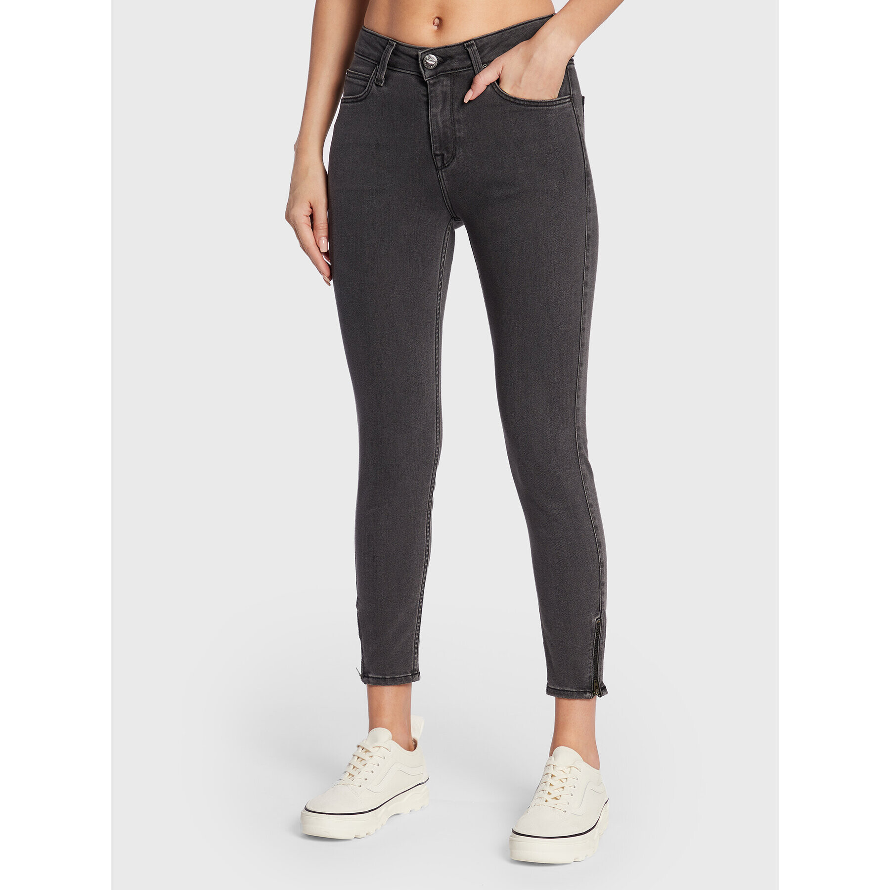 Lee Jeansy Scarlett L31BSYSZ Šedá Skinny Fit - Pepit.cz