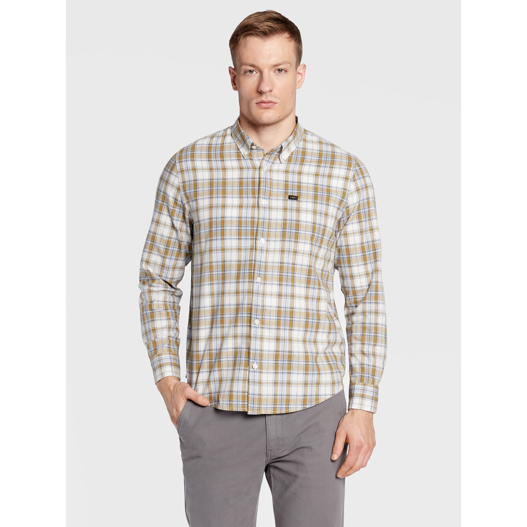 Lee Košile Button down L880DG85 112322587 Béžová Regular Fit - Pepit.cz