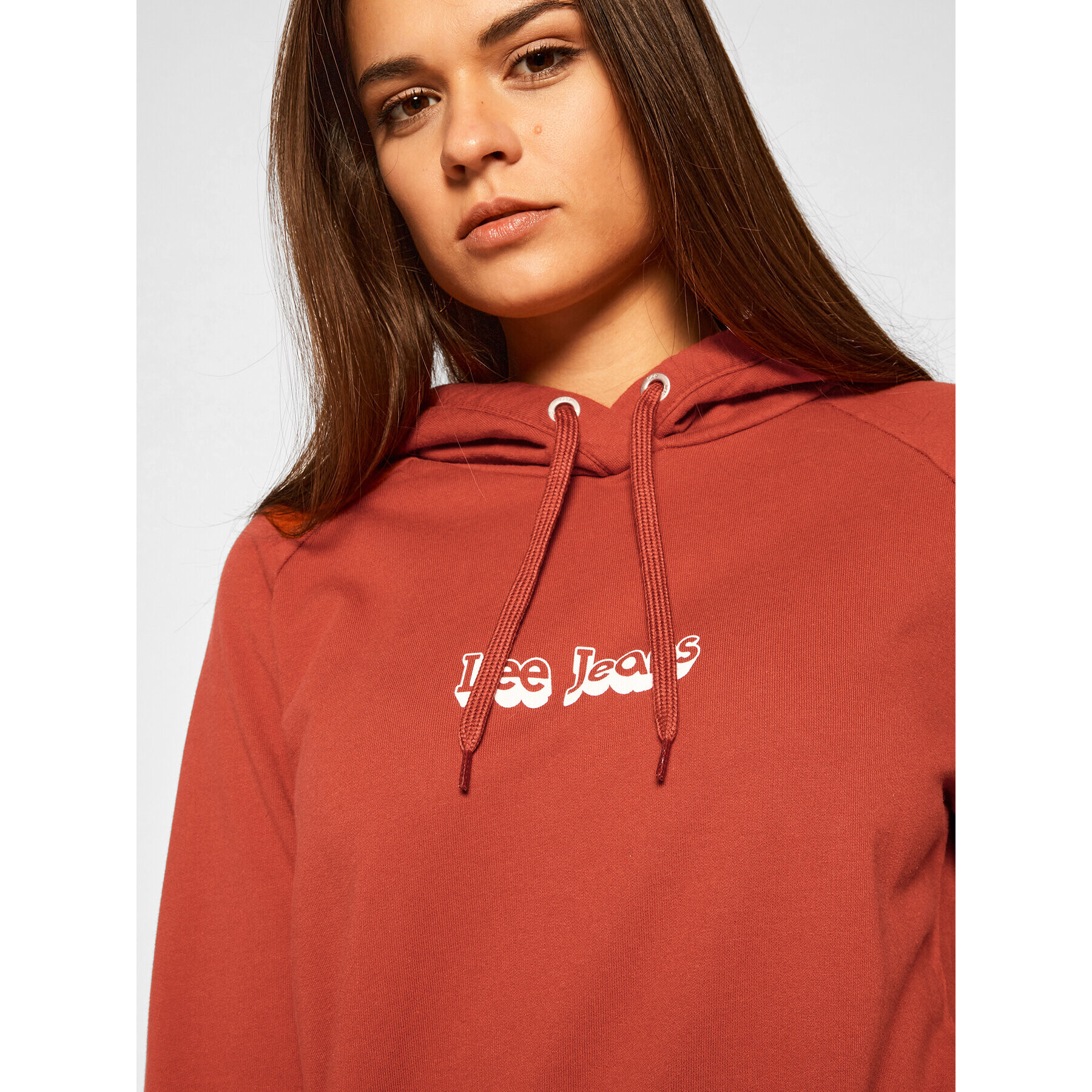 Lee Mikina Hoodie L53WTXOE Bordó Regular Fit - Pepit.cz