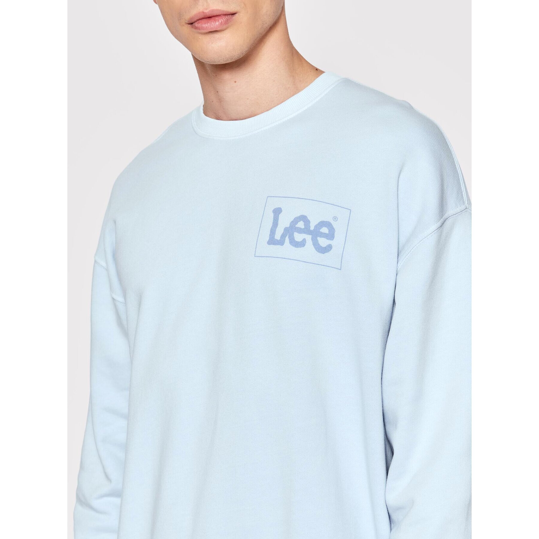 Lee Mikina Logo L85KQVUW Modrá Loose Fit - Pepit.cz