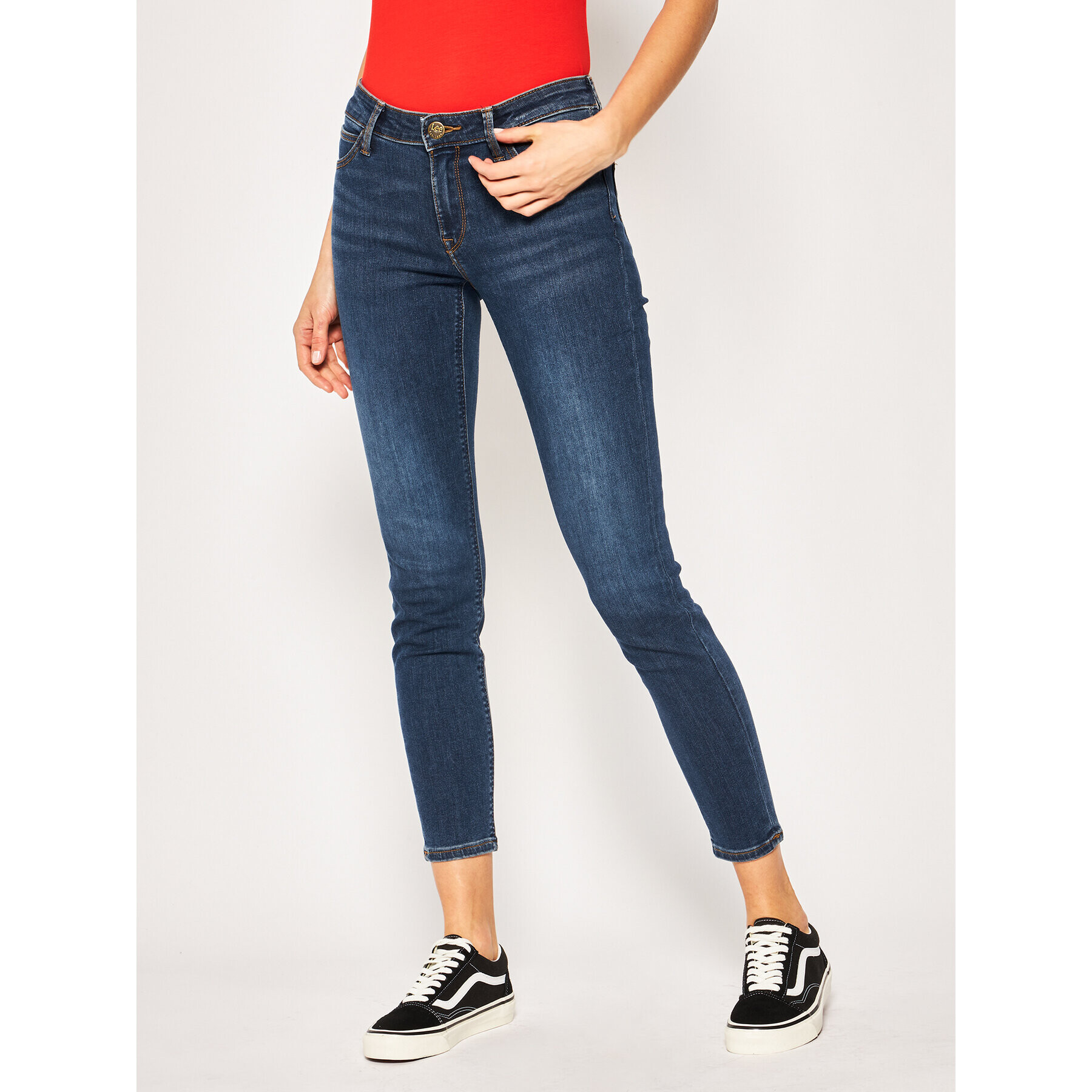 Lee Skinny Fit džíny Scarlett L526DUIY Tmavomodrá Skinny Fit - Pepit.cz