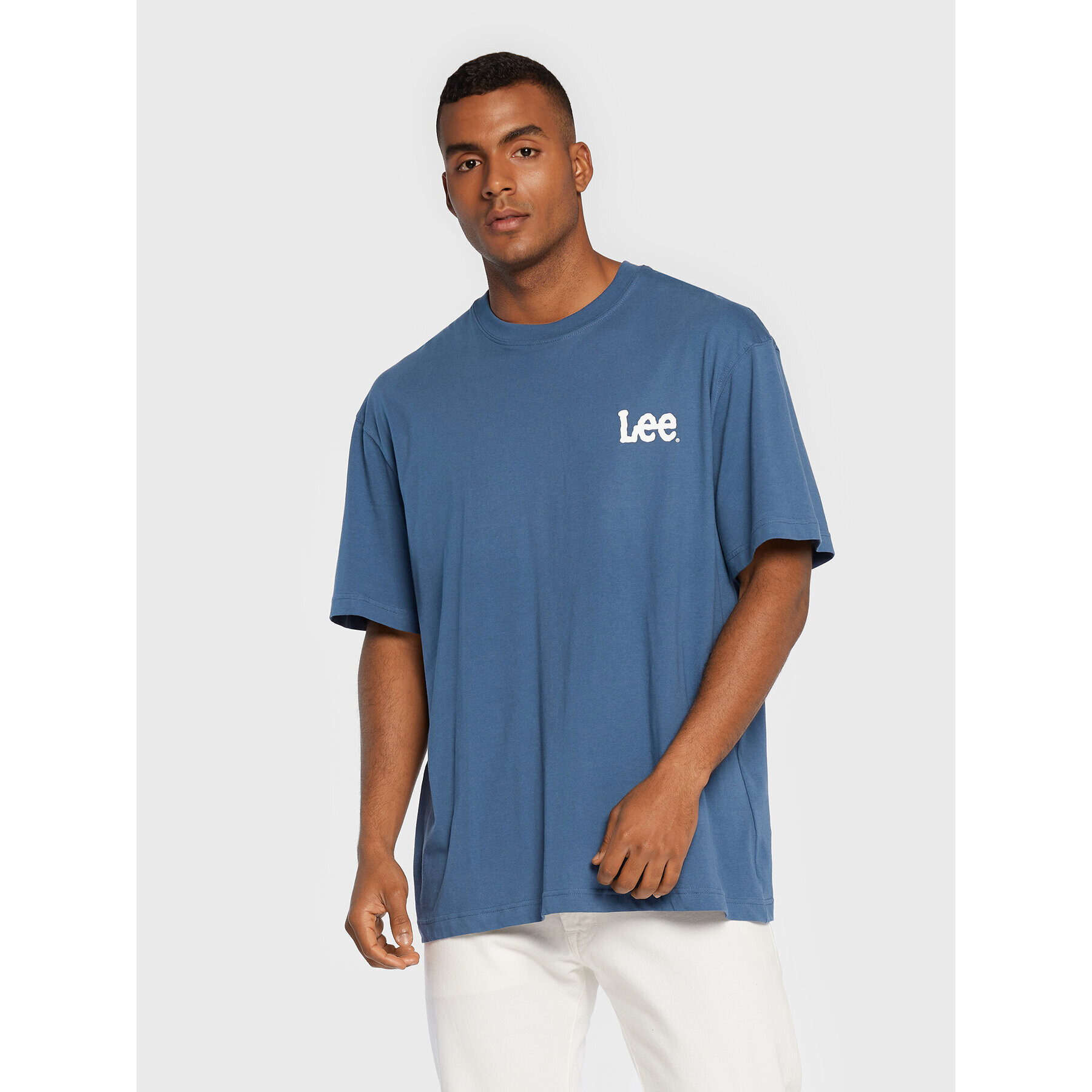 Lee T-Shirt Logo L68ZFQ54 Modrá Loose Fit - Pepit.cz