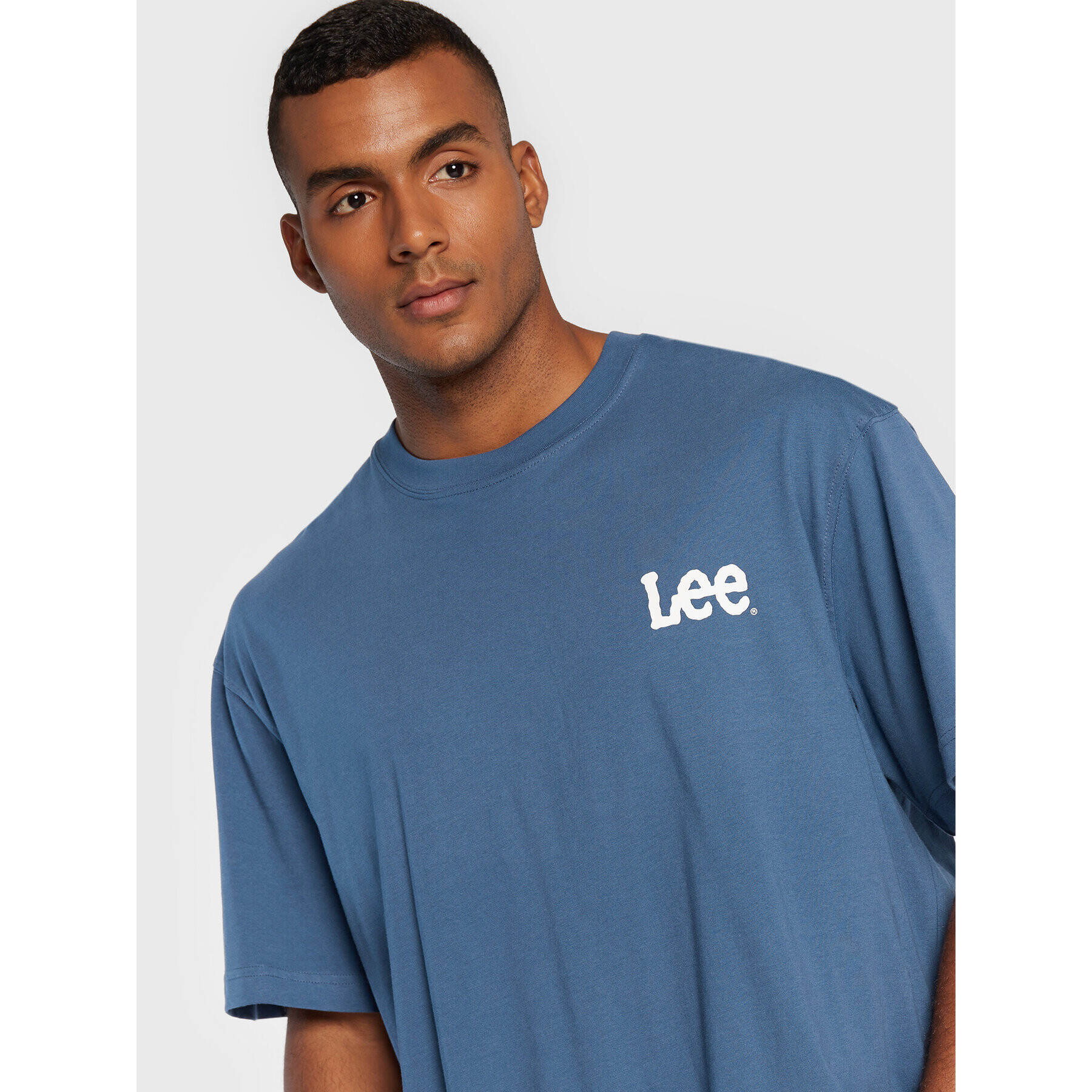 Lee T-Shirt Logo L68ZFQ54 Modrá Loose Fit - Pepit.cz