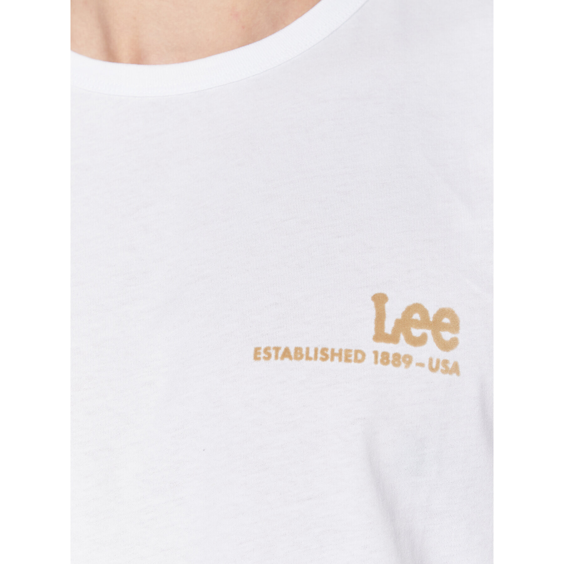 Lee T-Shirt Small Logo L68WFELJ Bílá Regular Fit - Pepit.cz