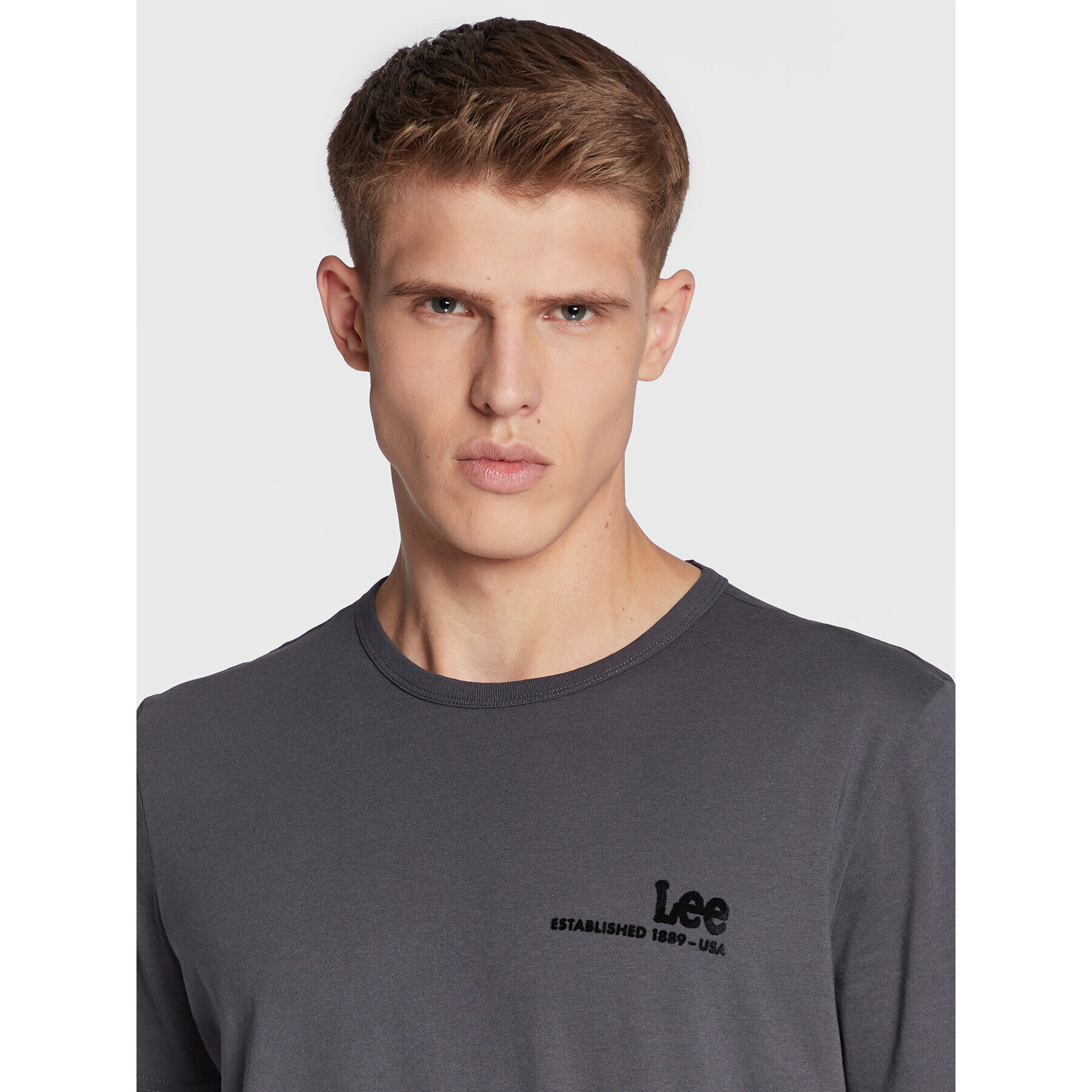 Lee T-Shirt Small Logo L68WFEON 112321824 Šedá Regular Fit - Pepit.cz