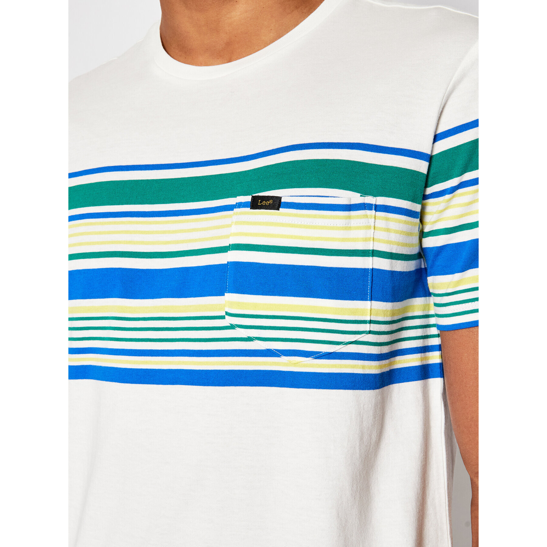 Lee T-Shirt Stripy L63OLINQ Bílá Regular Fit - Pepit.cz