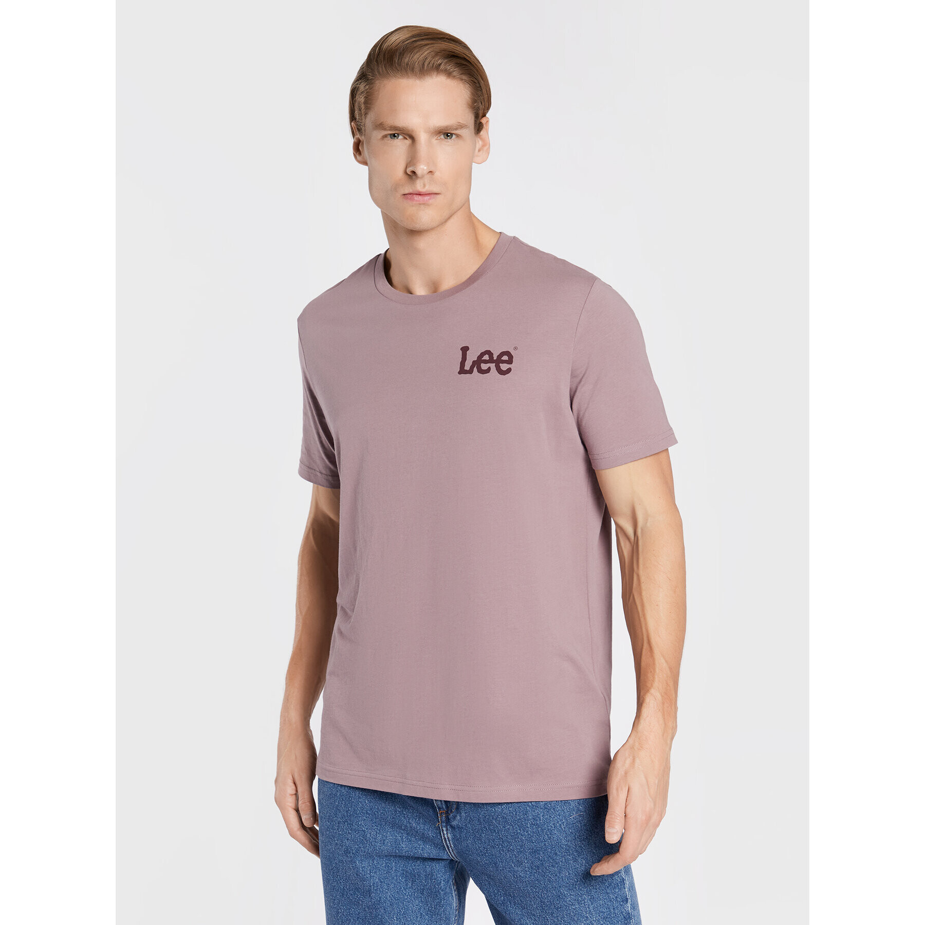 Lee T-Shirt Wobbly Logo L65QAI70 112321768 Fialová Regular Fit - Pepit.cz