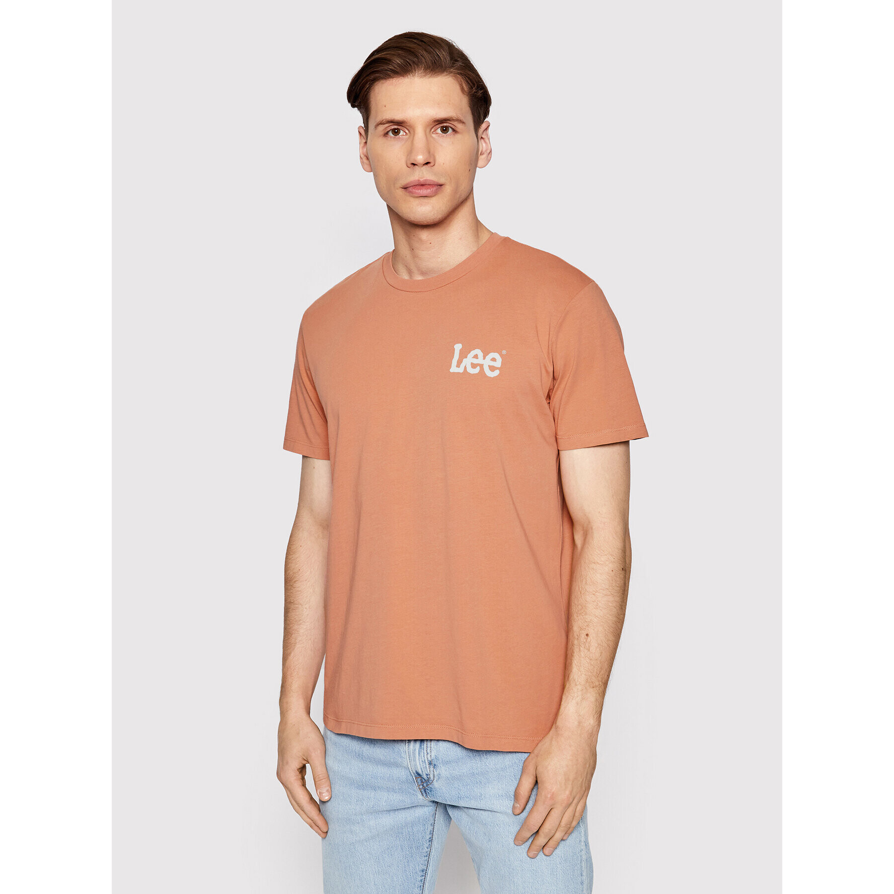 Lee T-Shirt Wobbly Logo L65QAIUK Červená Regular Fit - Pepit.cz