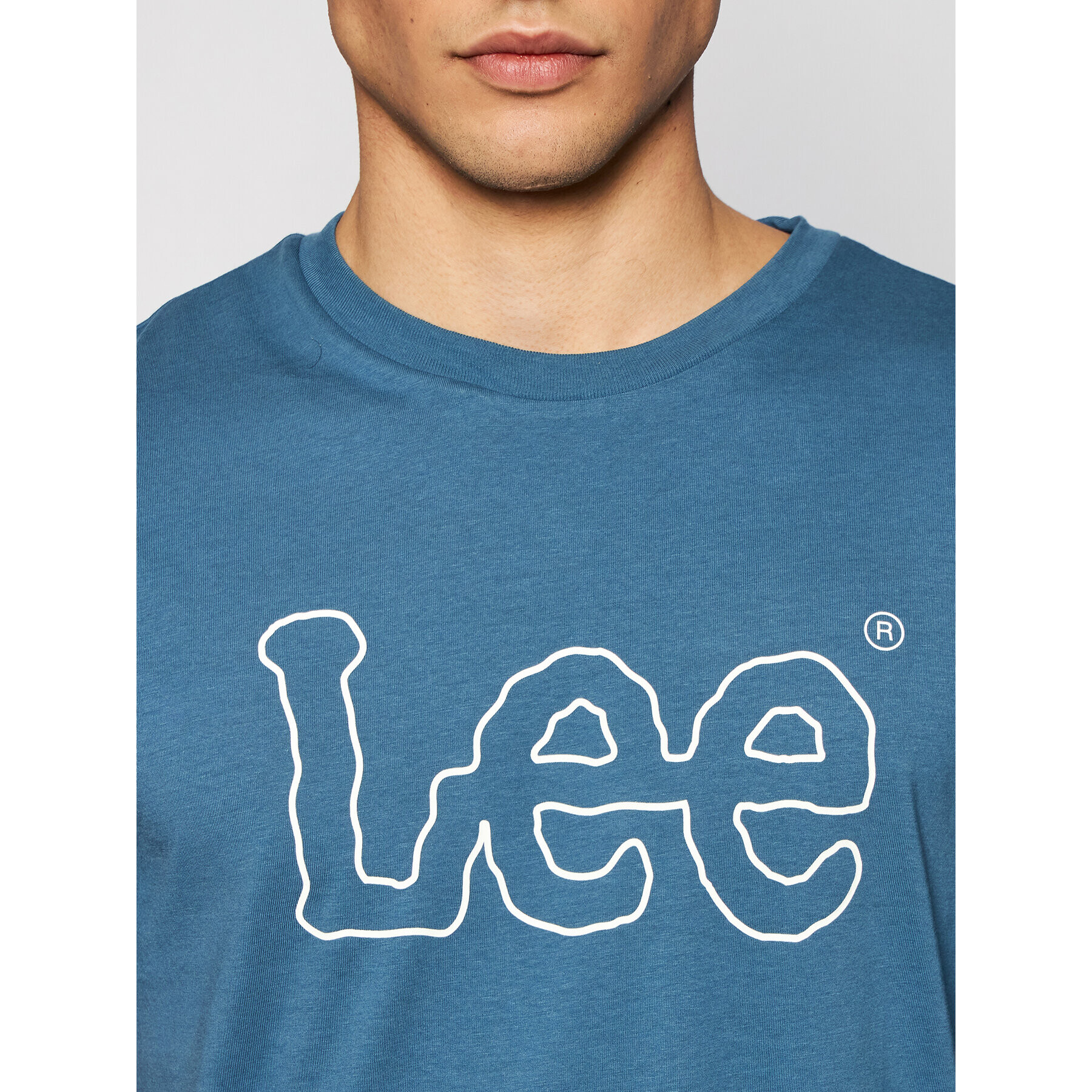 Lee T-Shirt Wobbly Logo Tee L65QAIQO Tmavomodrá Regular Fit - Pepit.cz