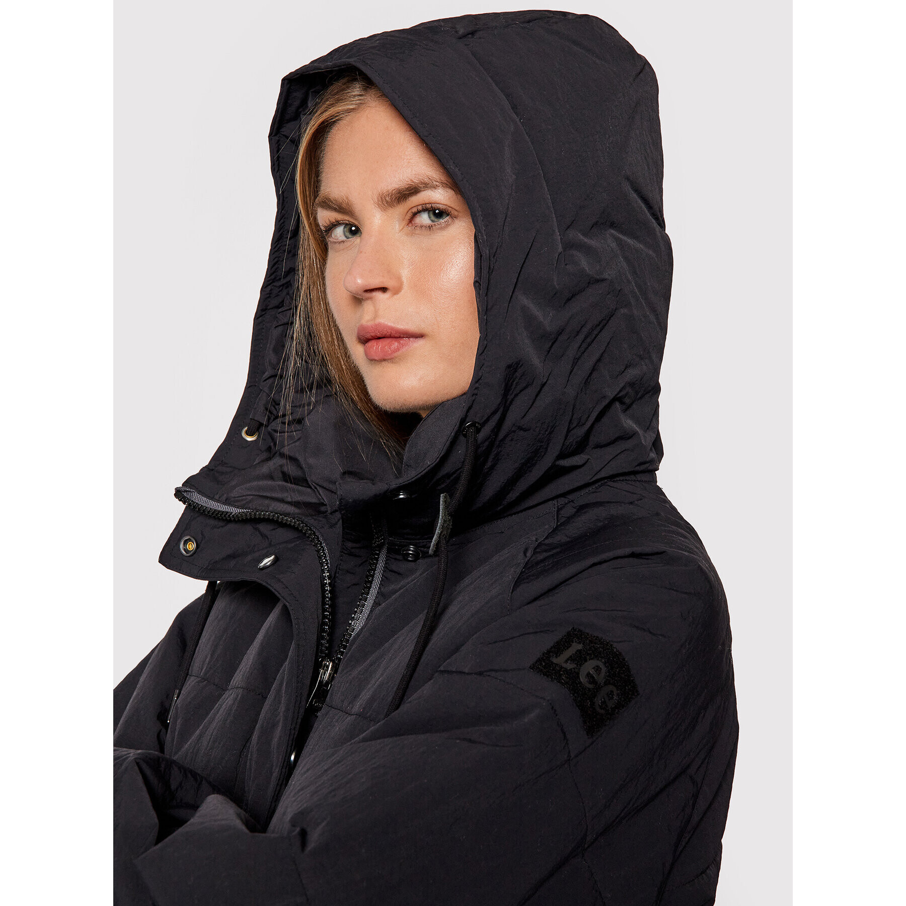 Lee Vatovaná bunda Puffer L56IXW01 Černá Relaxed Fit - Pepit.cz