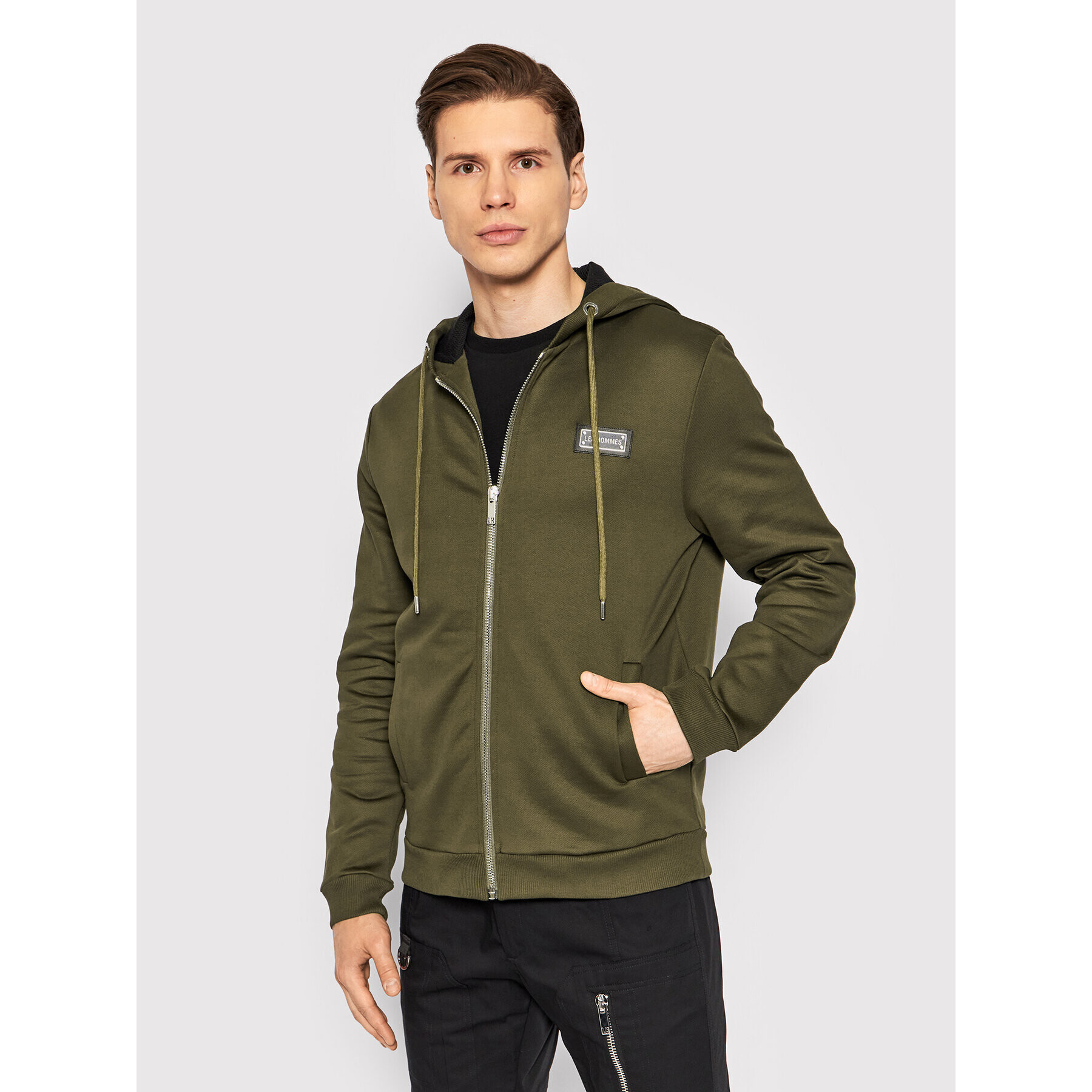 Les Hommes Mikina LMH500741U Zelená Regular Fit - Pepit.cz