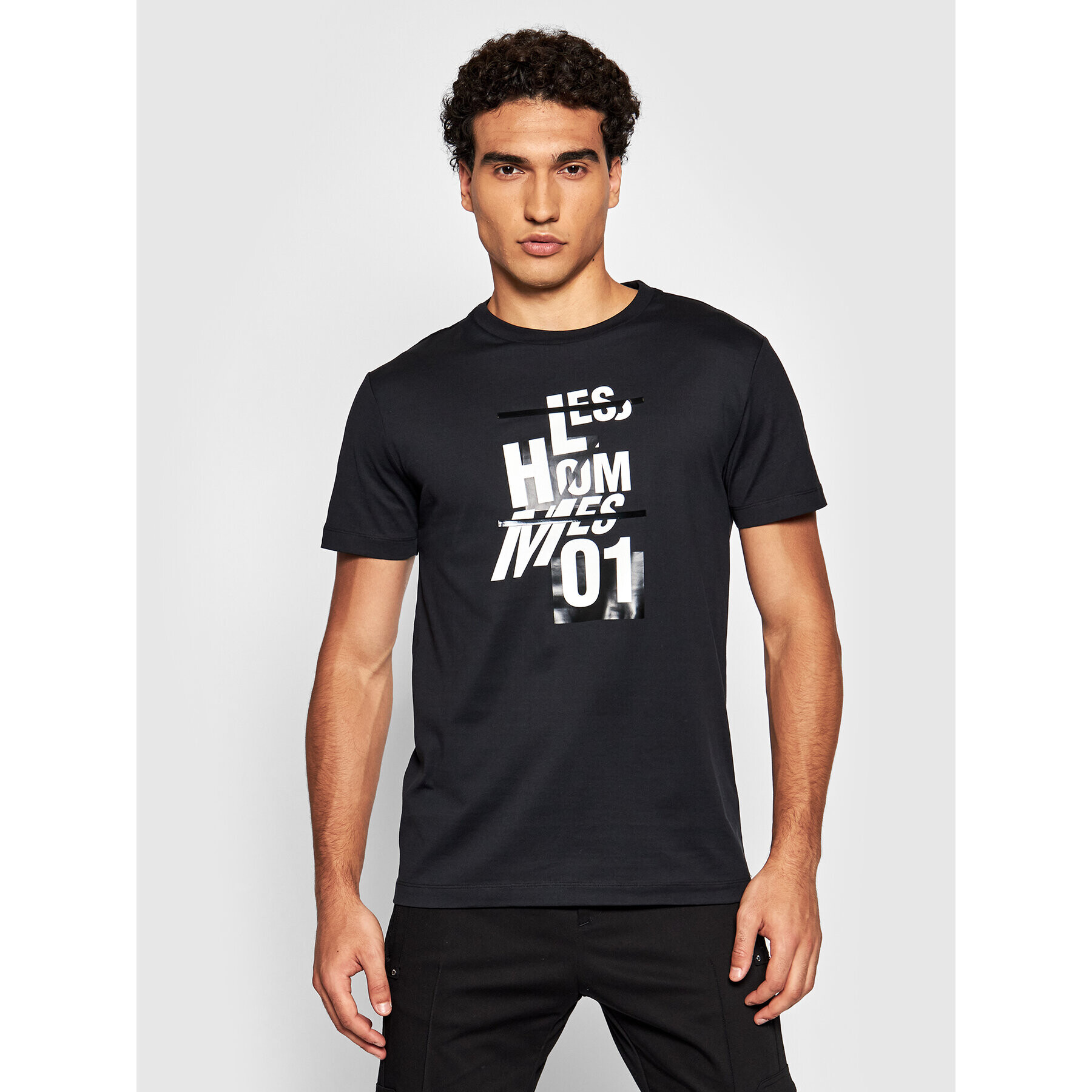 Les Hommes T-Shirt LLT204721P Černá Relaxed Fit - Pepit.cz