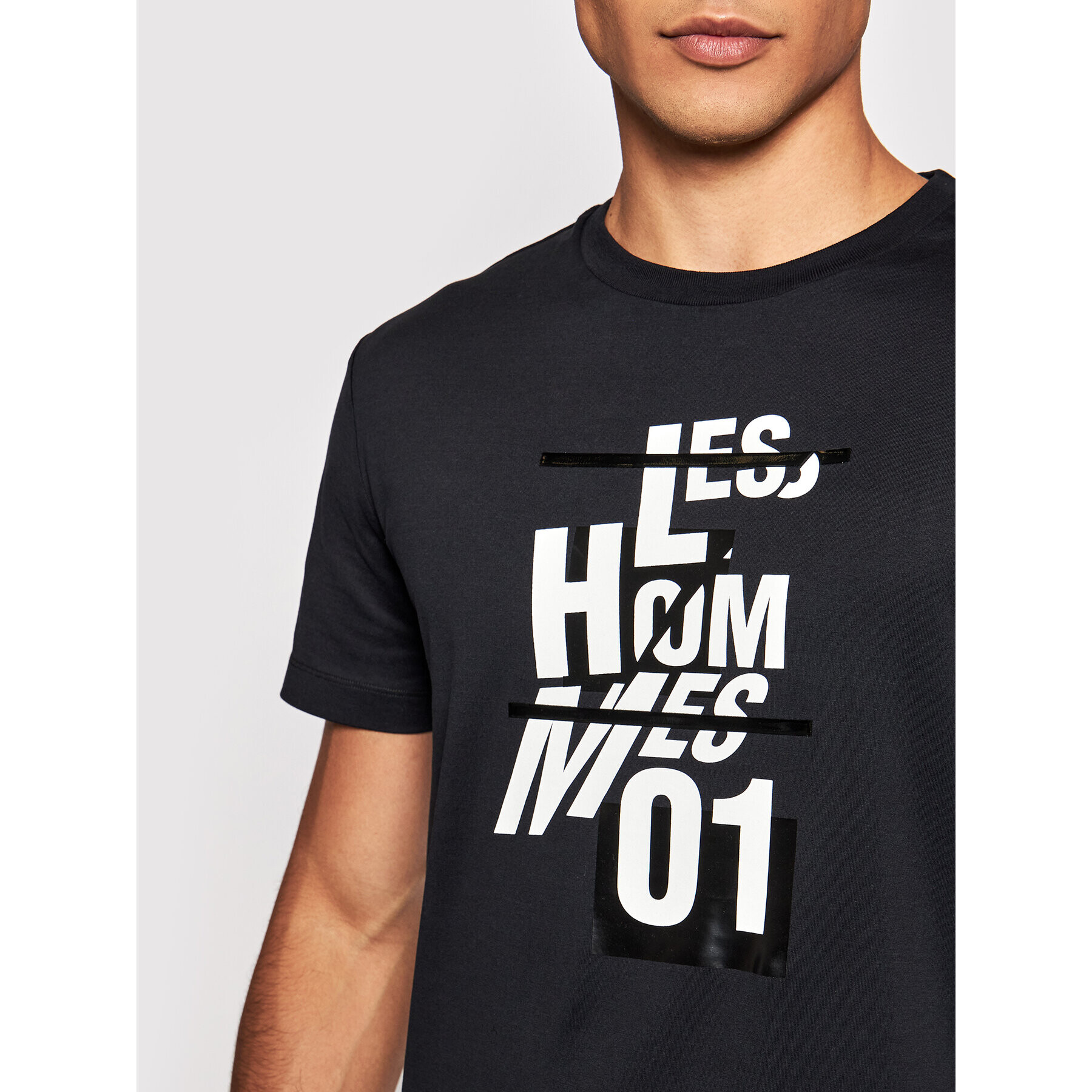 Les Hommes T-Shirt LLT204721P Černá Relaxed Fit - Pepit.cz