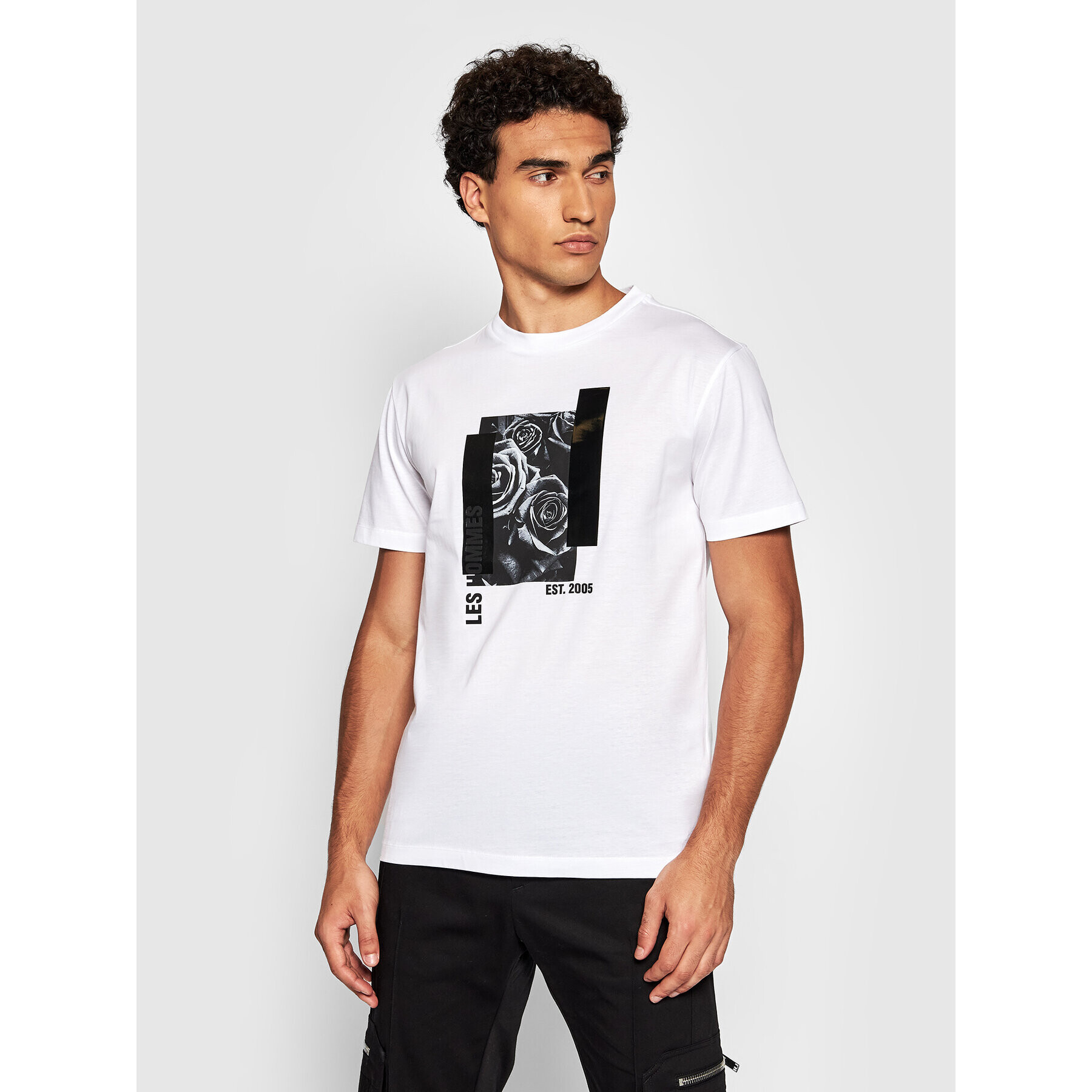 Les Hommes T-Shirt LLT216717P Bílá Relaxed Fit - Pepit.cz