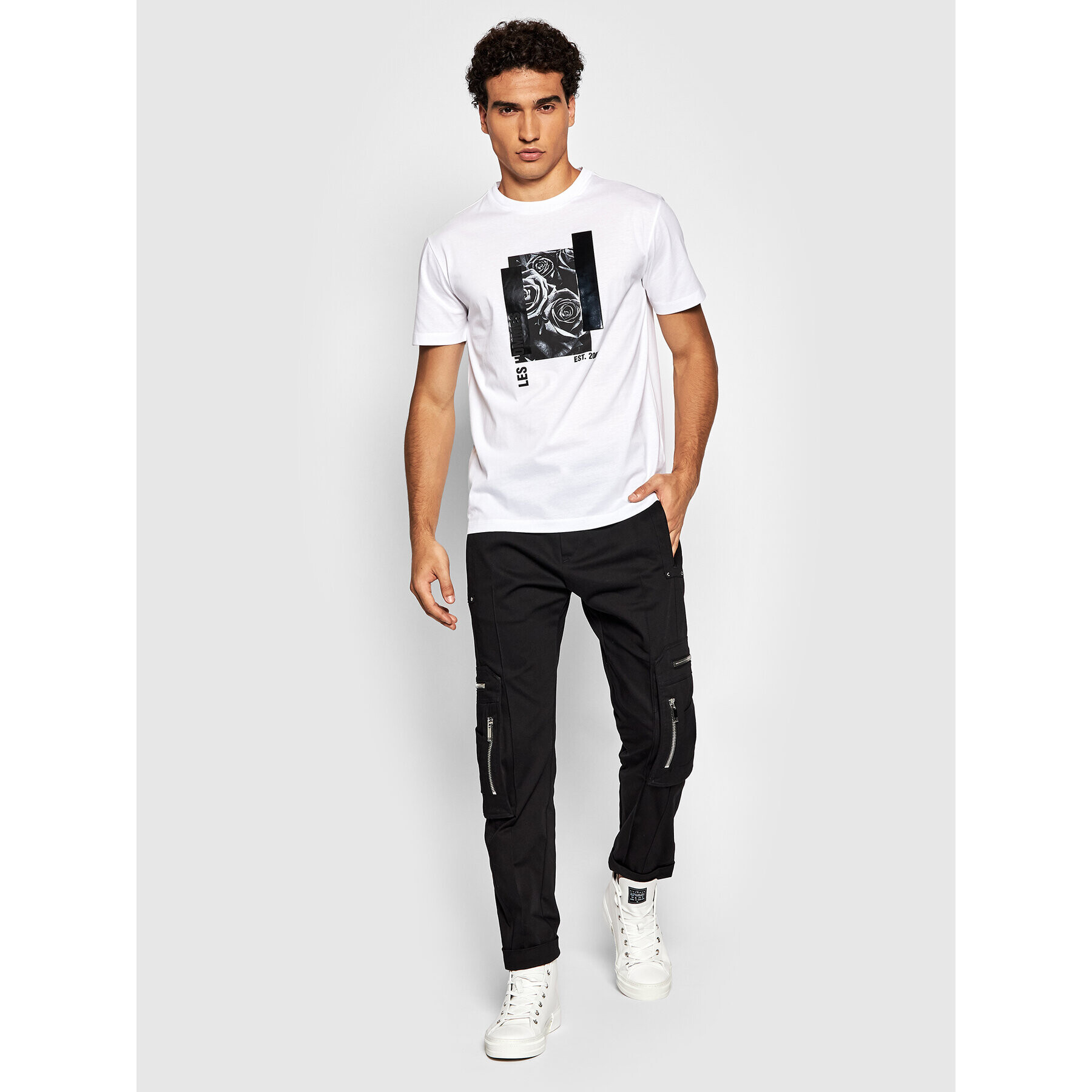 Les Hommes T-Shirt LLT216717P Bílá Relaxed Fit - Pepit.cz