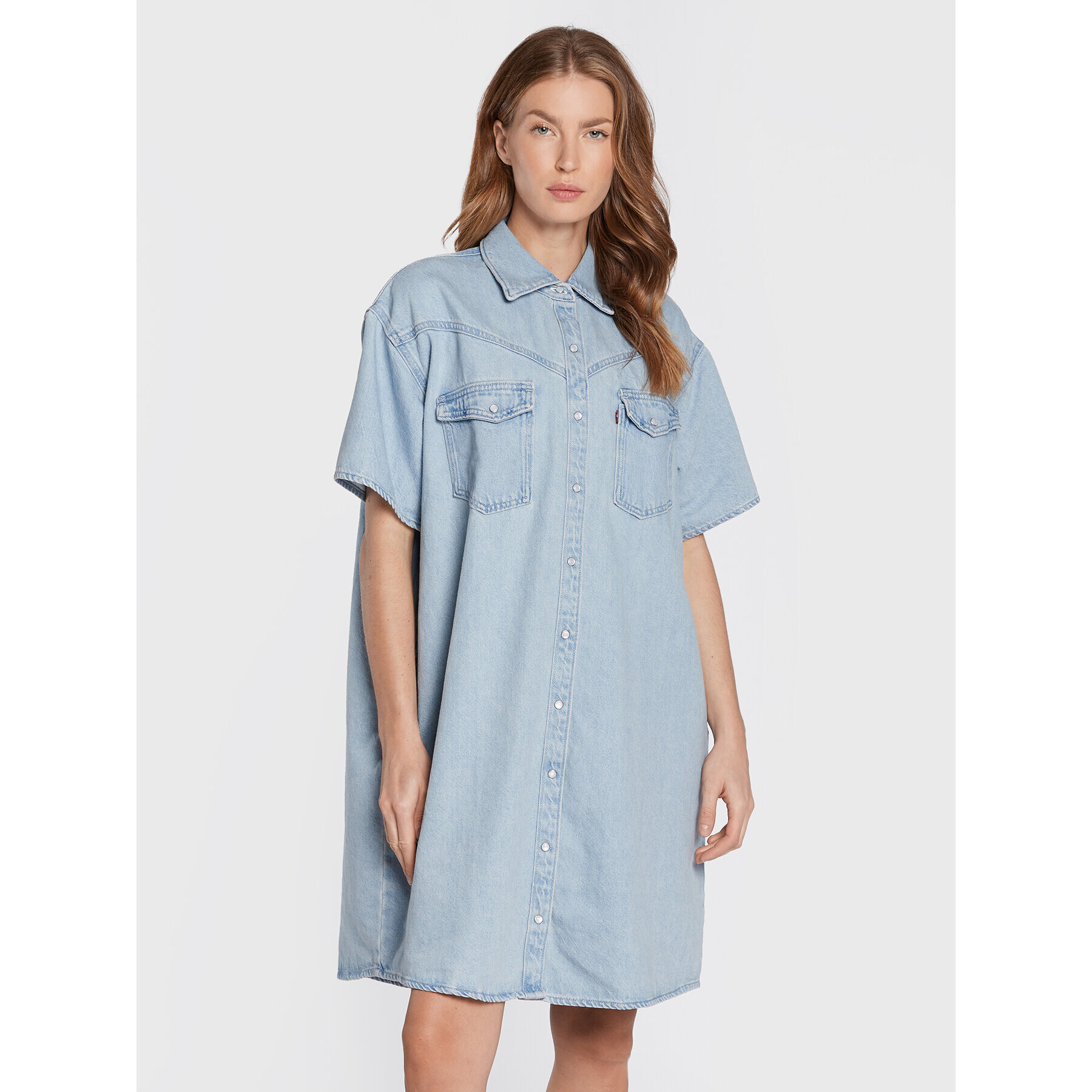 Levi's® Džínové šaty Elowen Western A3344-0001 Modrá Oversize - Pepit.cz