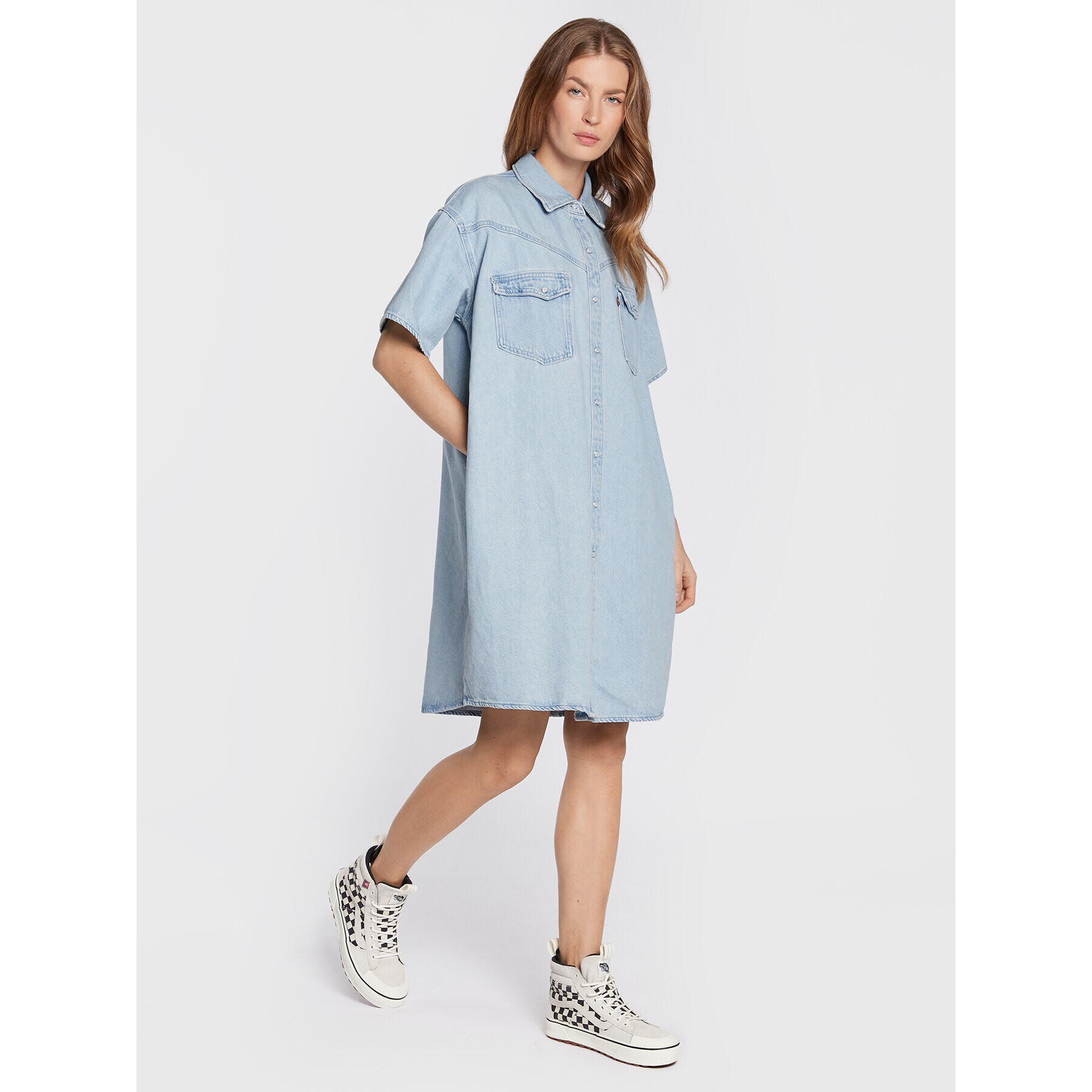 Levi's® Džínové šaty Elowen Western A3344-0001 Modrá Oversize - Pepit.cz