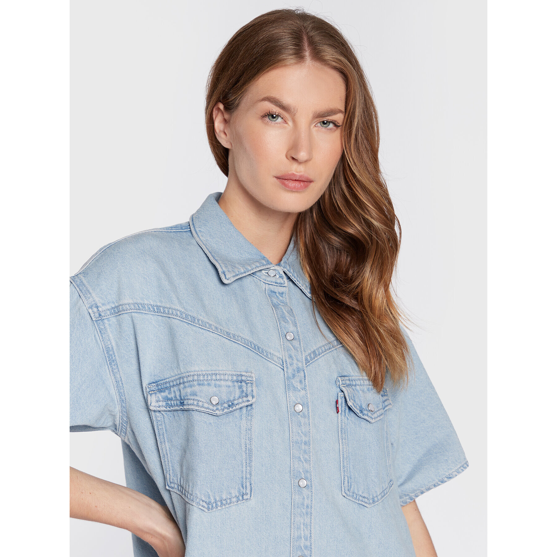 Levi's® Džínové šaty Elowen Western A3344-0001 Modrá Oversize - Pepit.cz