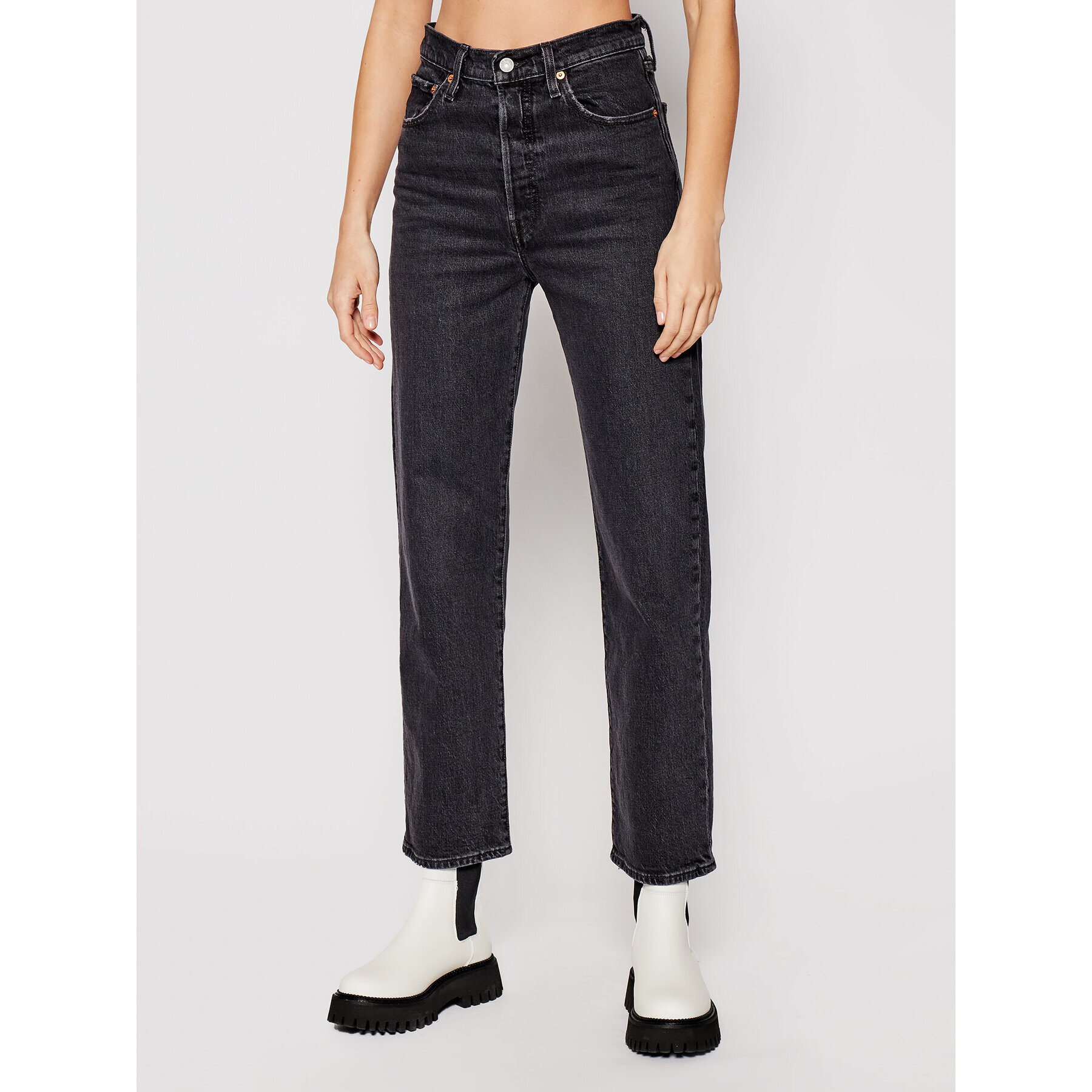 Levi's® Jeansy Ribcage Ankle 72693-0037 Černá Regular Fit - Pepit.cz