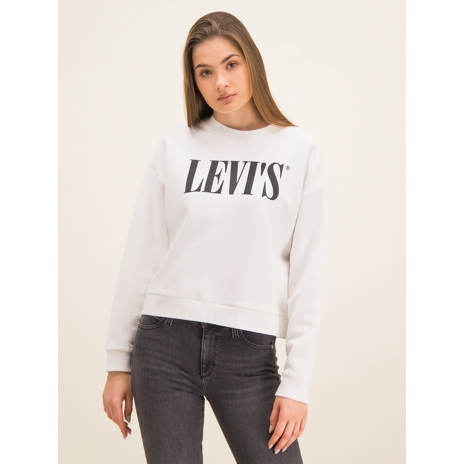 Levi's® Mikina Graphic Diana Crewneck 85283-0000 Bílá Oversize Fit - Pepit.cz