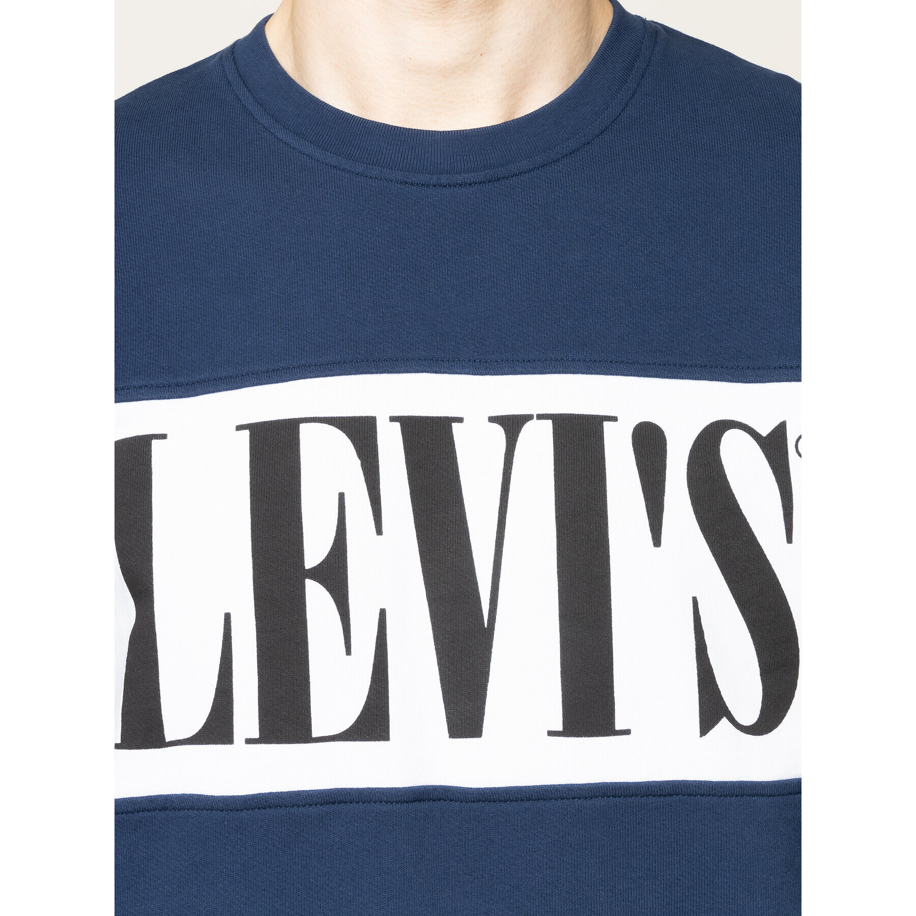 Levi's® Mikina Logo Colorblock Crew 85648-0000 Tmavomodrá Regular Fit - Pepit.cz