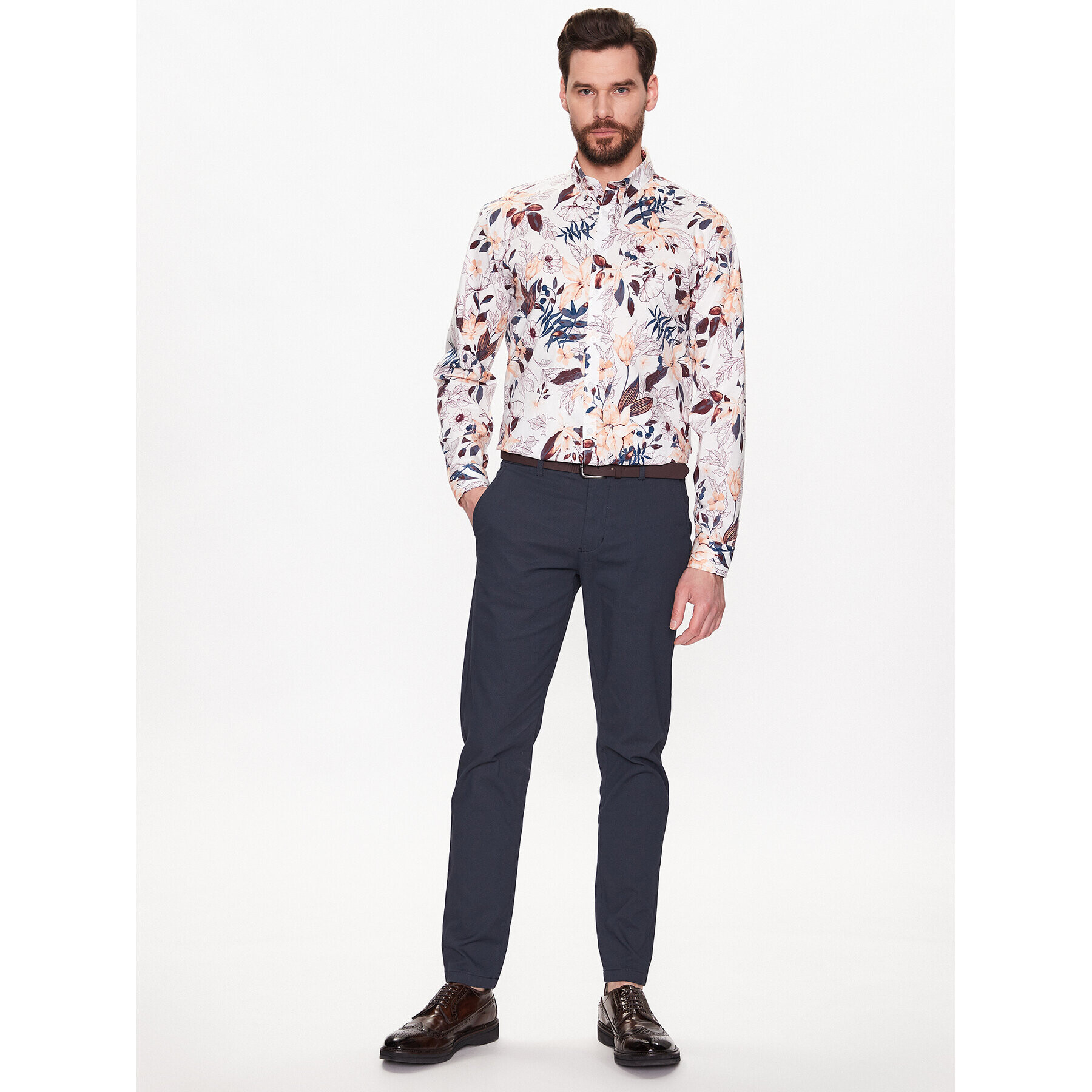 Lindbergh Chino kalhoty 30-005048A Tmavomodrá Slim Fit - Pepit.cz