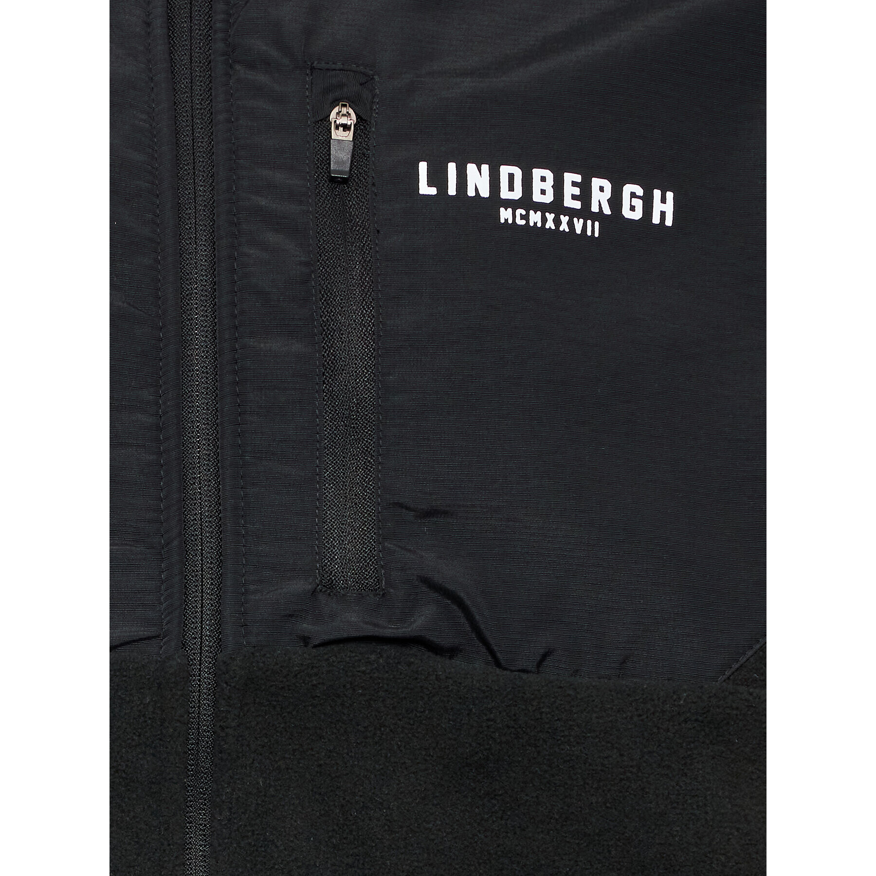 Lindbergh Fleecová mikina 30-320084 Černá Relaxed Fit - Pepit.cz