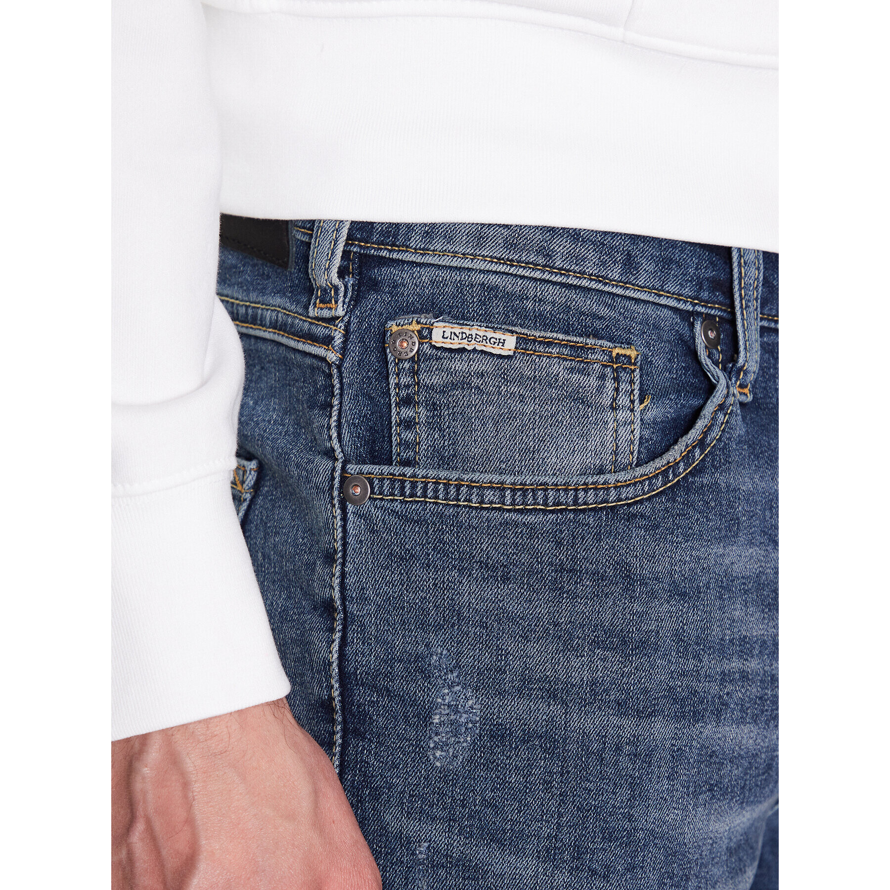 Lindbergh Jeansy 30-050002DAW Modrá Slim Fit - Pepit.cz