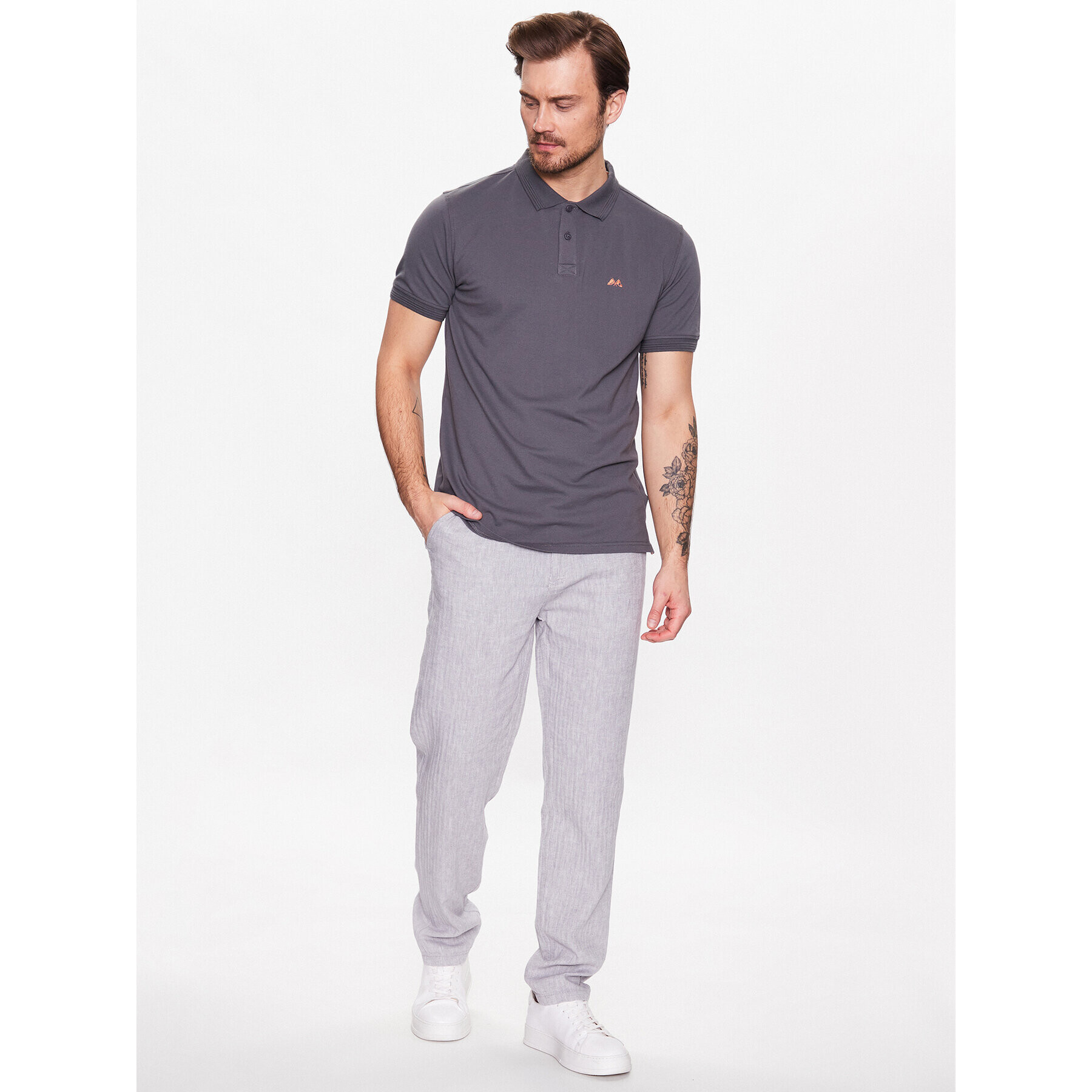 Lindbergh Kalhoty z materiálu 30-003020 Šedá Relaxed Fit - Pepit.cz