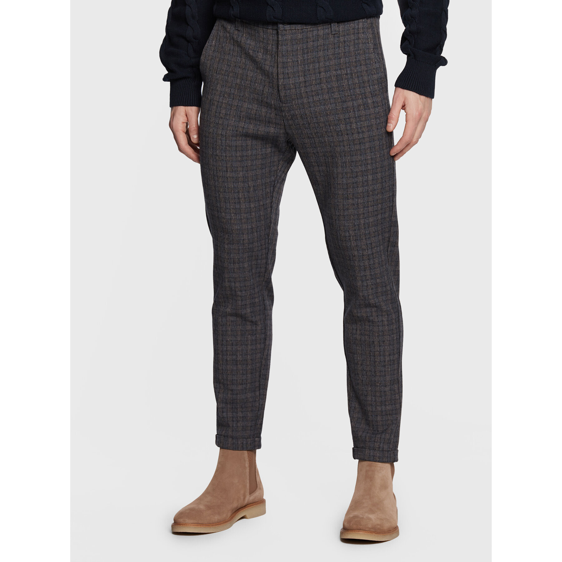 Lindbergh Kalhoty z materiálu 30-005195 Tmavomodrá Slim Fit - Pepit.cz