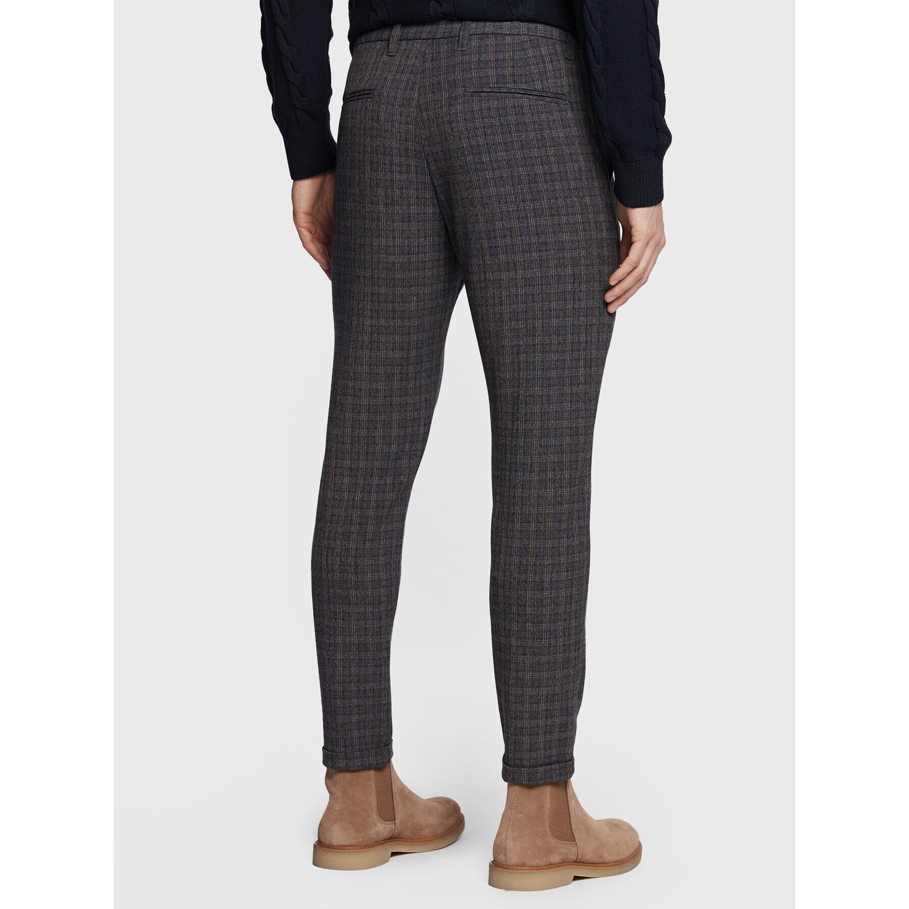 Lindbergh Kalhoty z materiálu 30-005195 Tmavomodrá Slim Fit - Pepit.cz